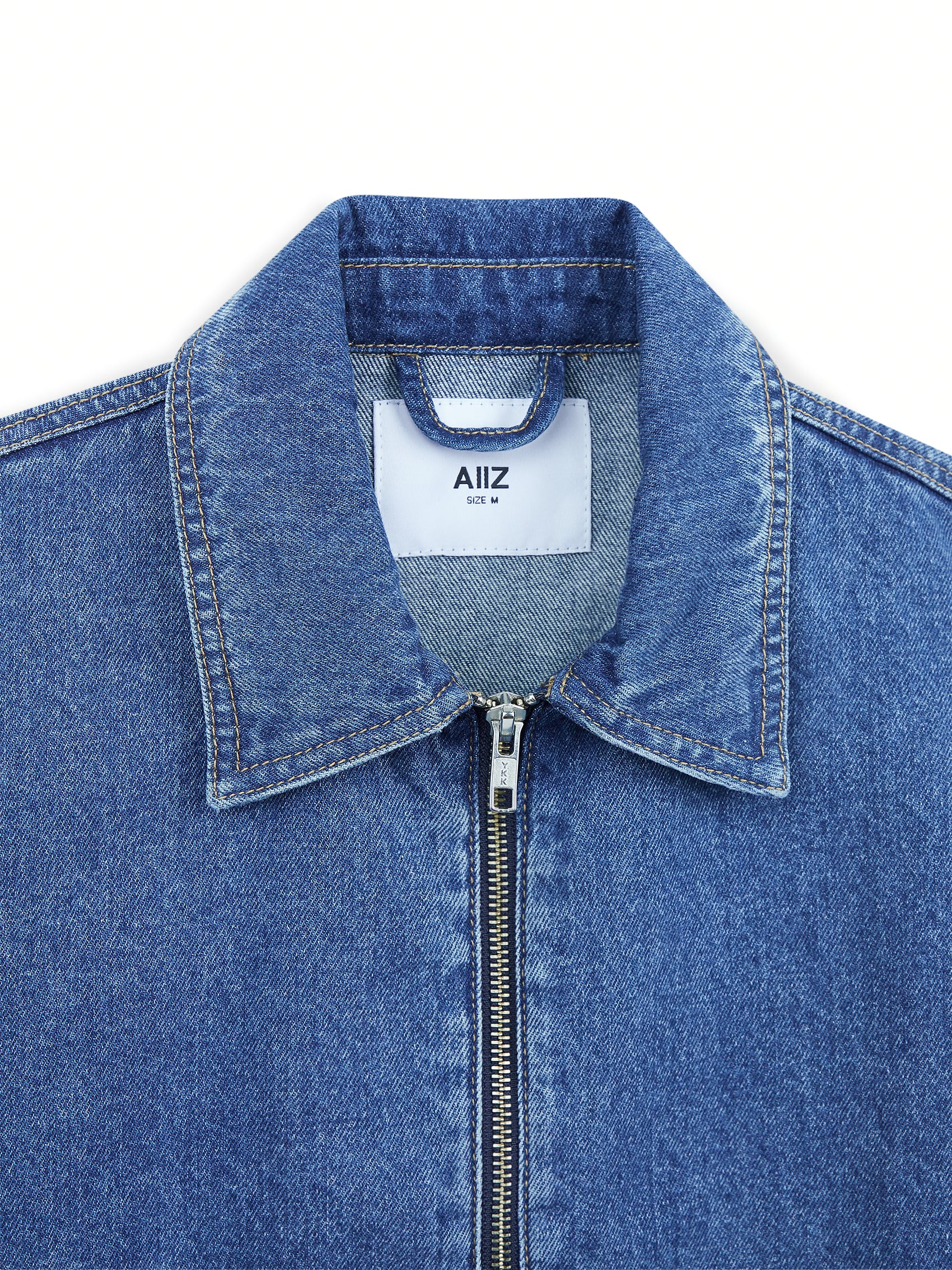 AIIZ Women's Denim Cropped Shirt Short Sleeve