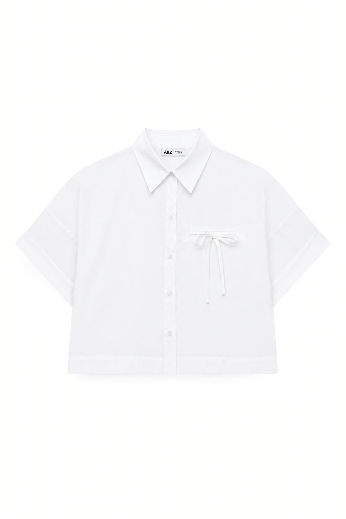 AIIZ Women's Cropped Short Sleeve Shirt