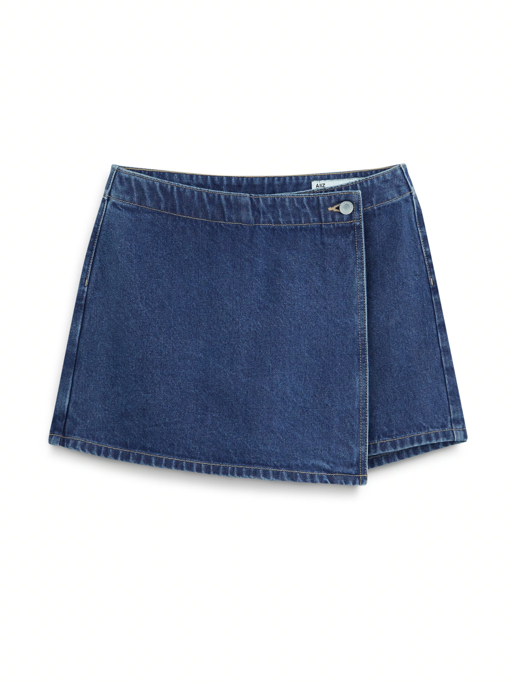 AIIZ Women's Wrapover Denim Skort (Dark Blue / 25)