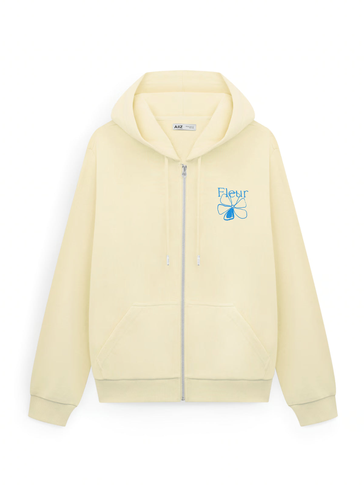 AIIZ Women's Zipper Hoodie Jacket (Cream / S)