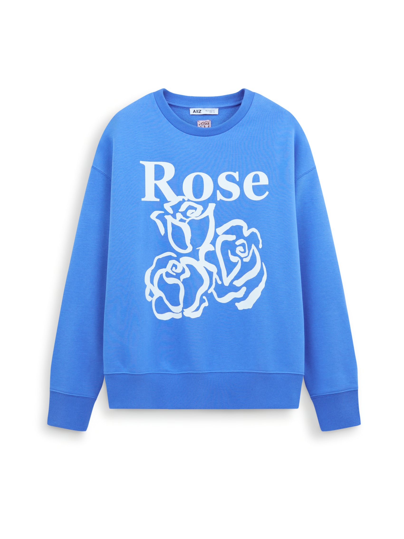 AIIZ Women's Rose Sweatshirt (Blue / S)