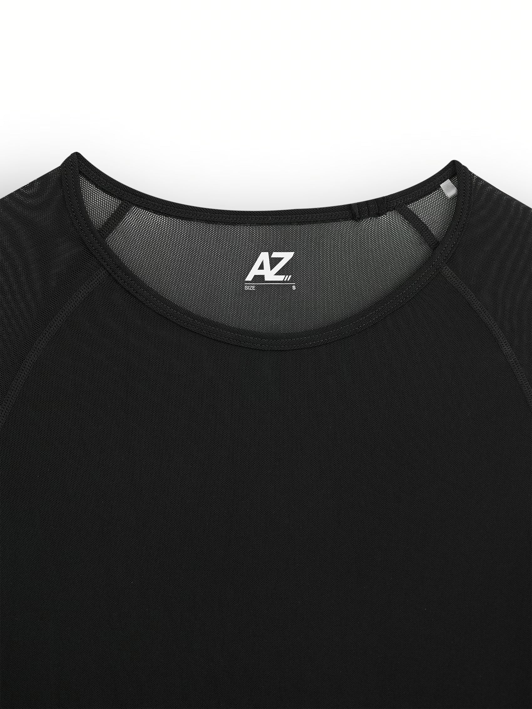 AIIZ Women's Quick Dry Active Mesh Long Sleeve Cropped Top