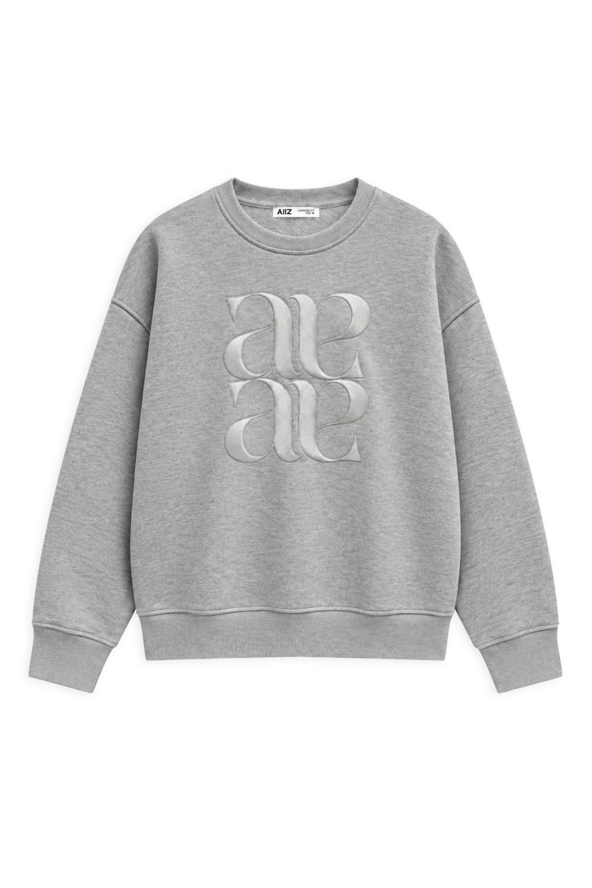 AIIZ Women's Soft French terry Sweatshirt (Top Dyed Grey / S)