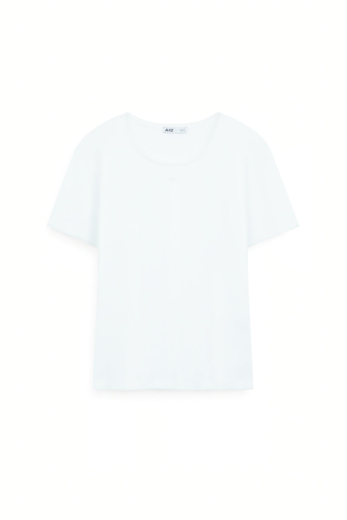 AIIZ Women's Ribbed Short Sleeve T-Shirt (White / S)