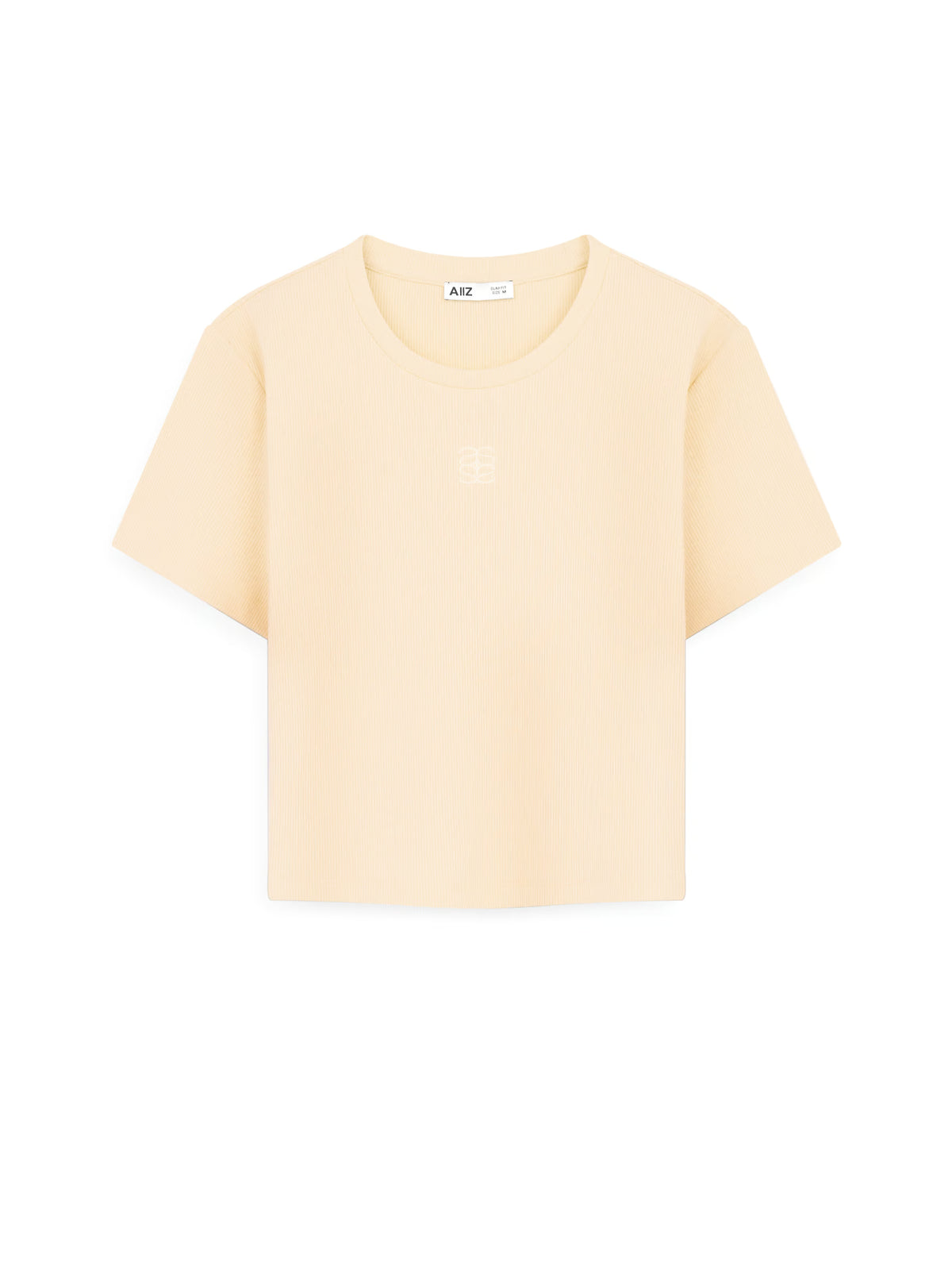 AIIZ Women's Fitted Crop T-Shirt (Beige / S)