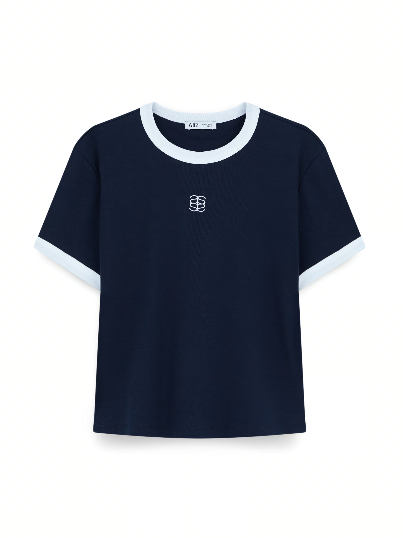 AIIZ Women’s Ringer T-Shirt (Navy / S)