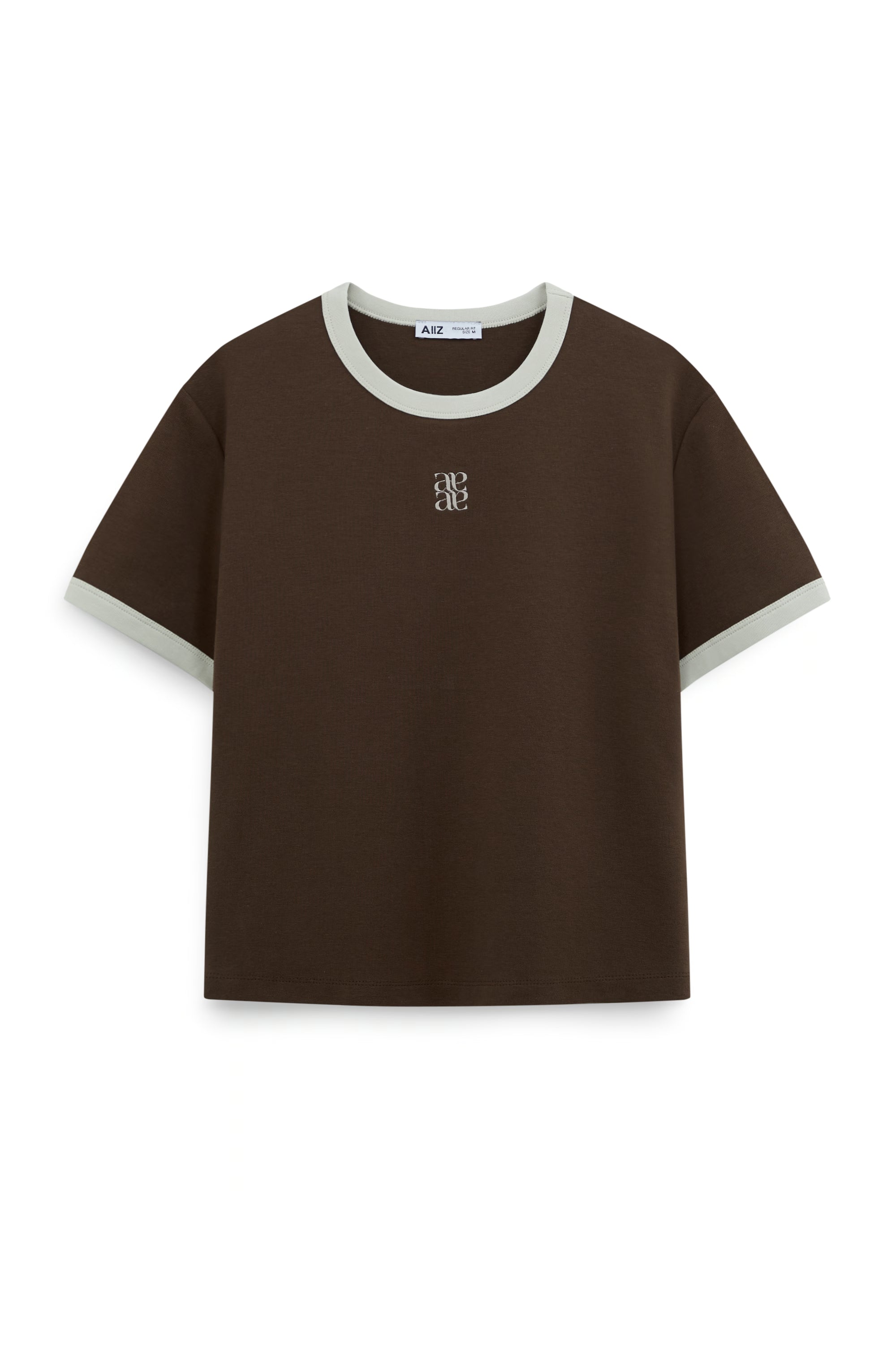 AIIZ Women’s Ringer T-Shirt (Brown / S)