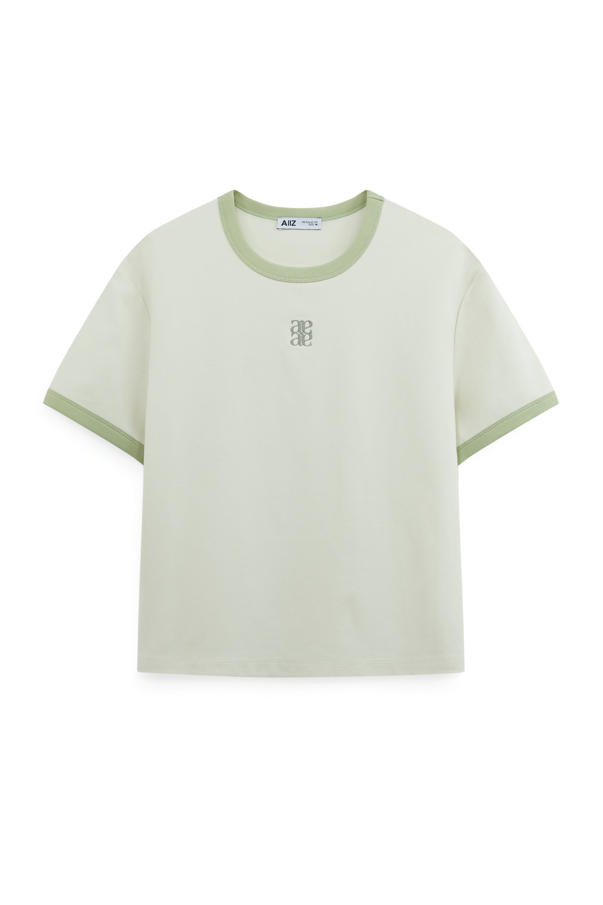 AIIZ Women’s Ringer T-Shirt (LT BEIGE / S)