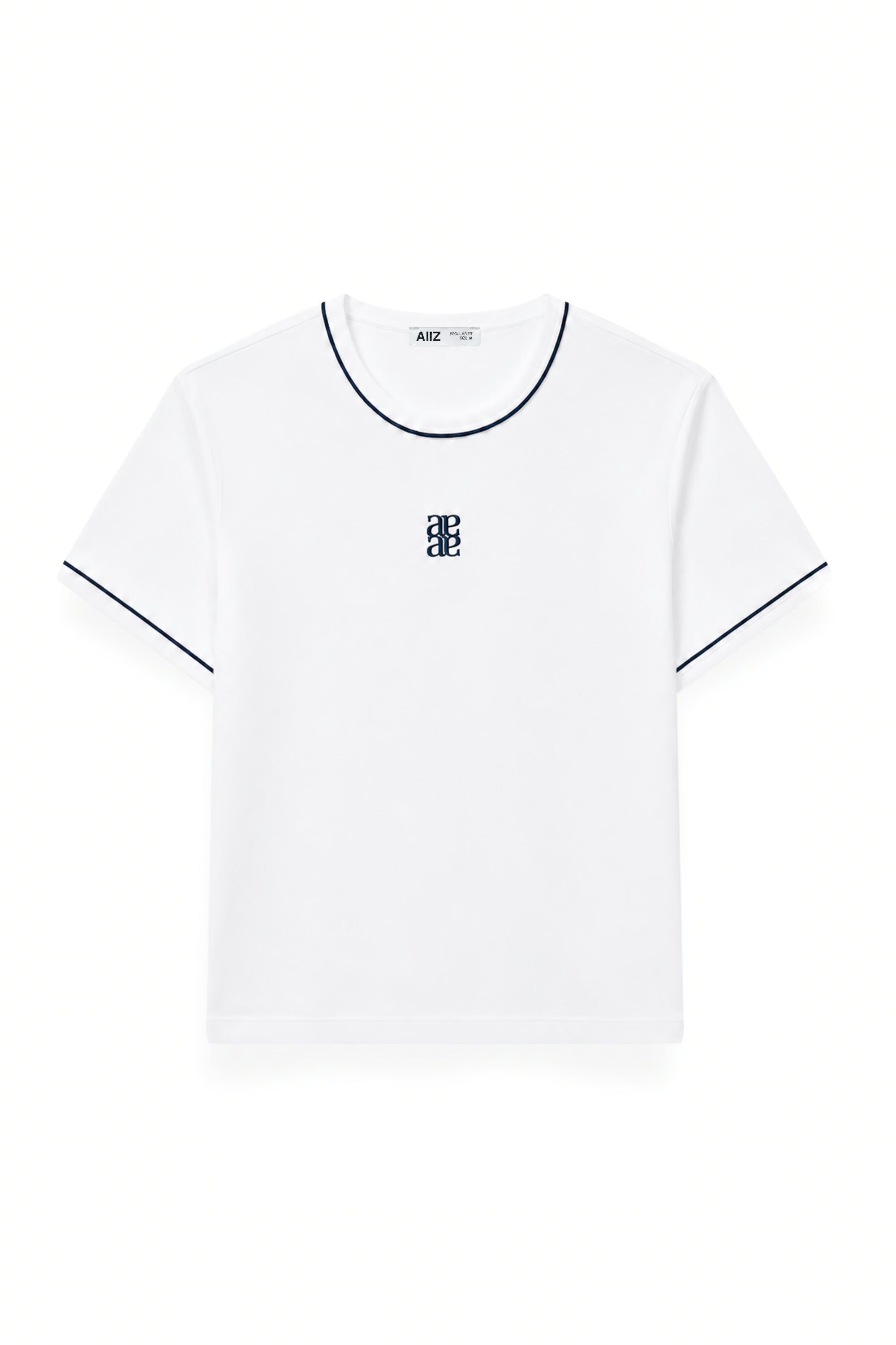 AIIZ Women's Graphic Ringer Tee 100% Cotton (White / S)