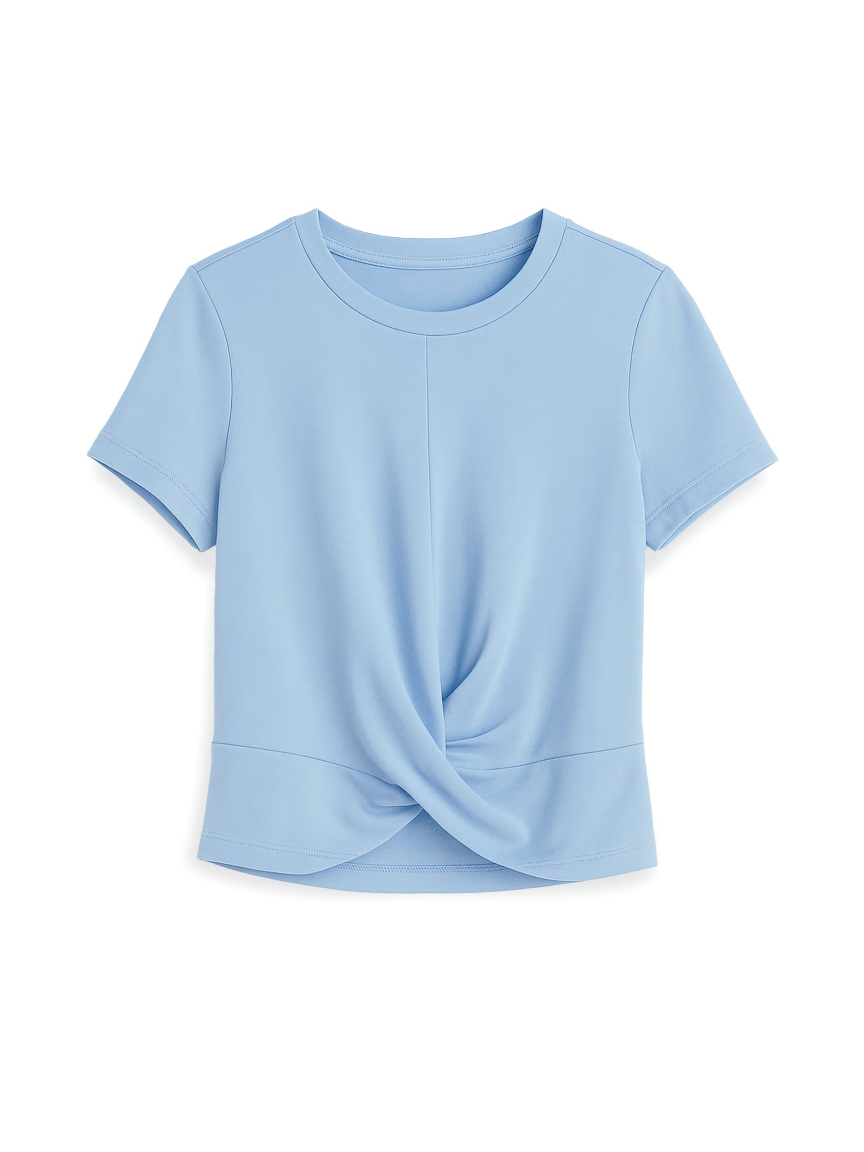 AIIZ Women's Crossover Crop Short Sleeve (Blue / S)