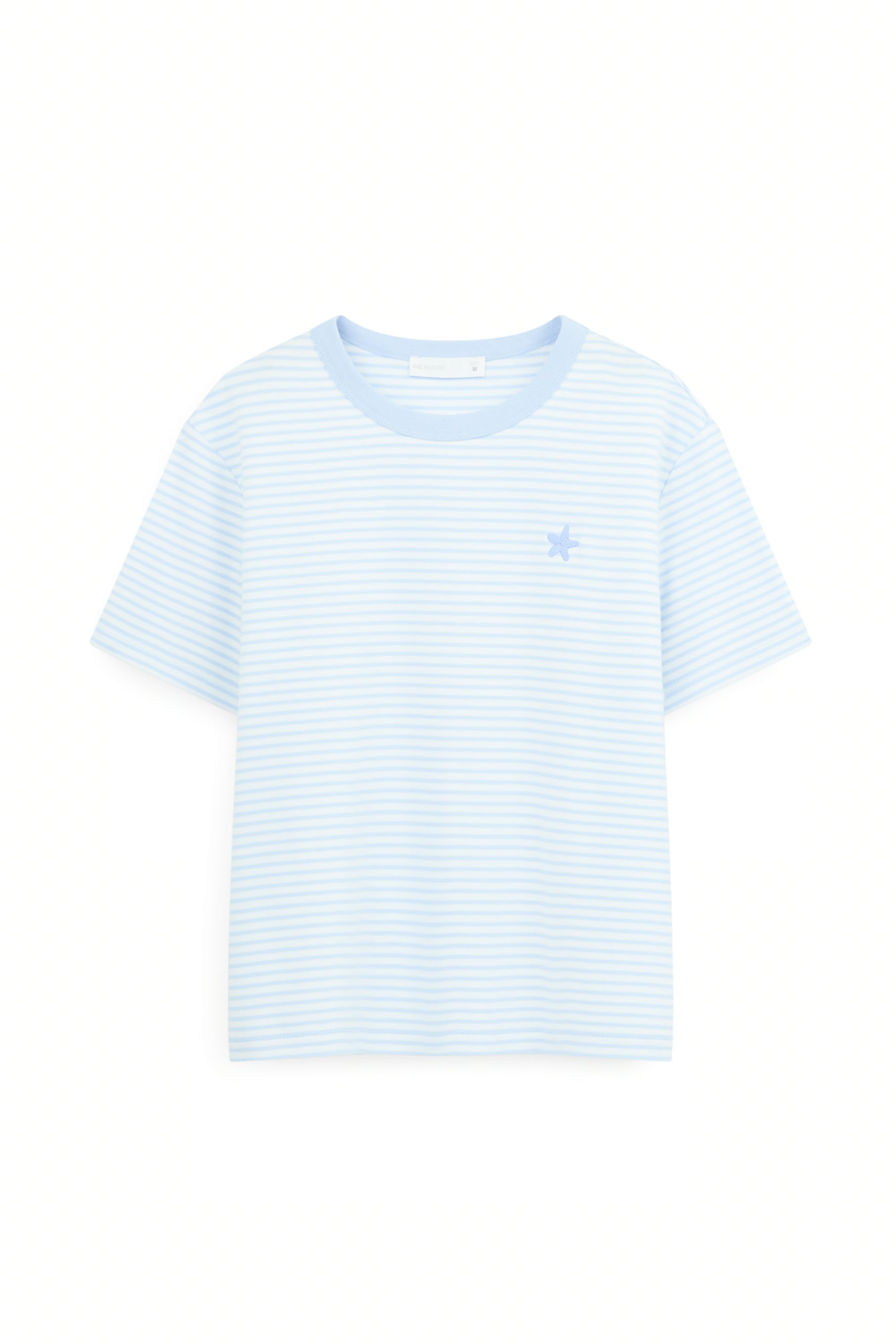 AIIZ Women's Short Sleeve Striped T-Shirt (Blue / S)