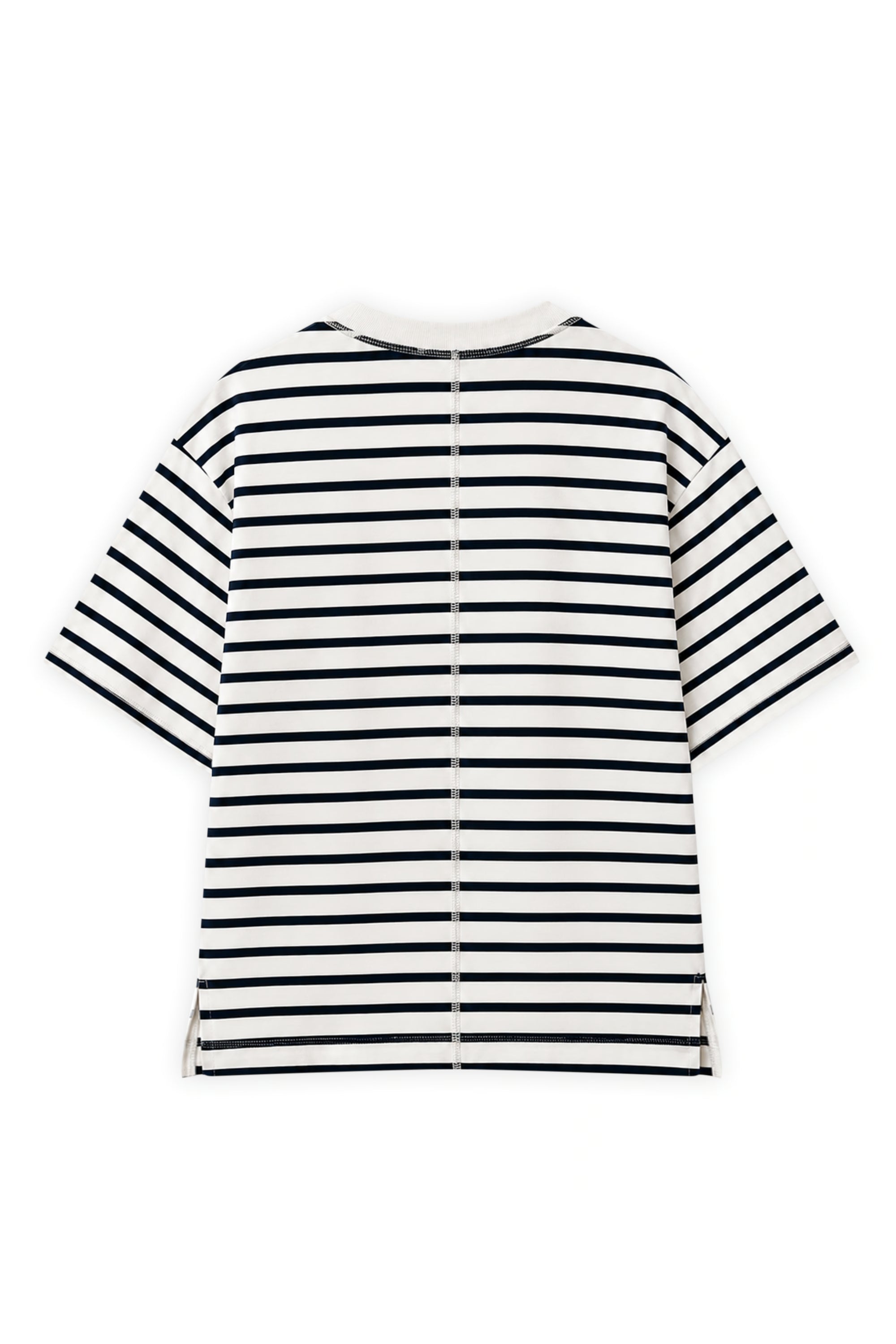 AIIZ Women's Steiped Boxy T-Shirt
