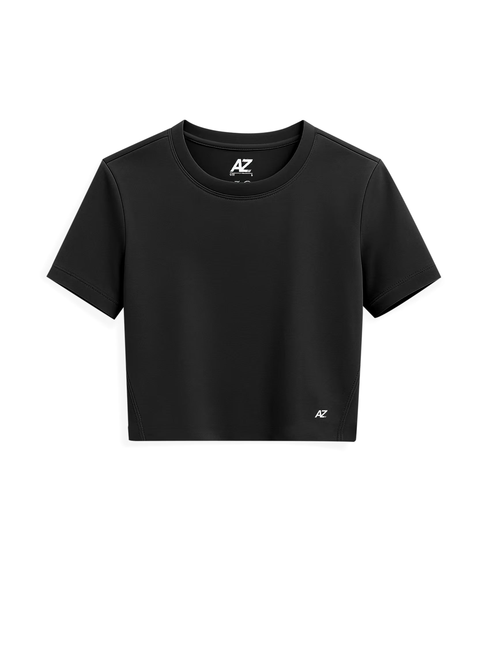 AIIZ Women's Crop Short Sleeve T-Shirt (Black / S)