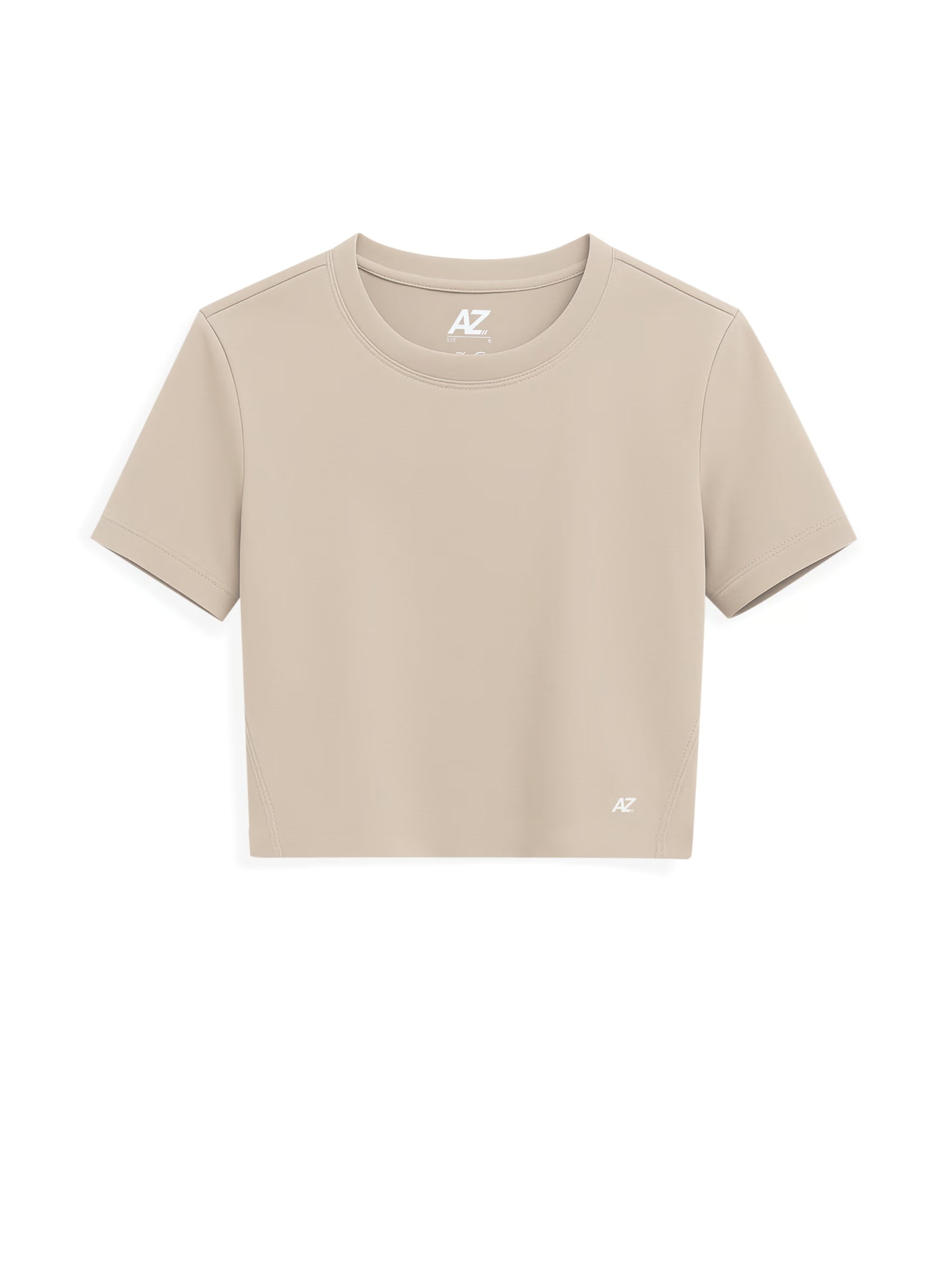 AIIZ Women's Crop Short Sleeve T-Shirt (Brown / S)