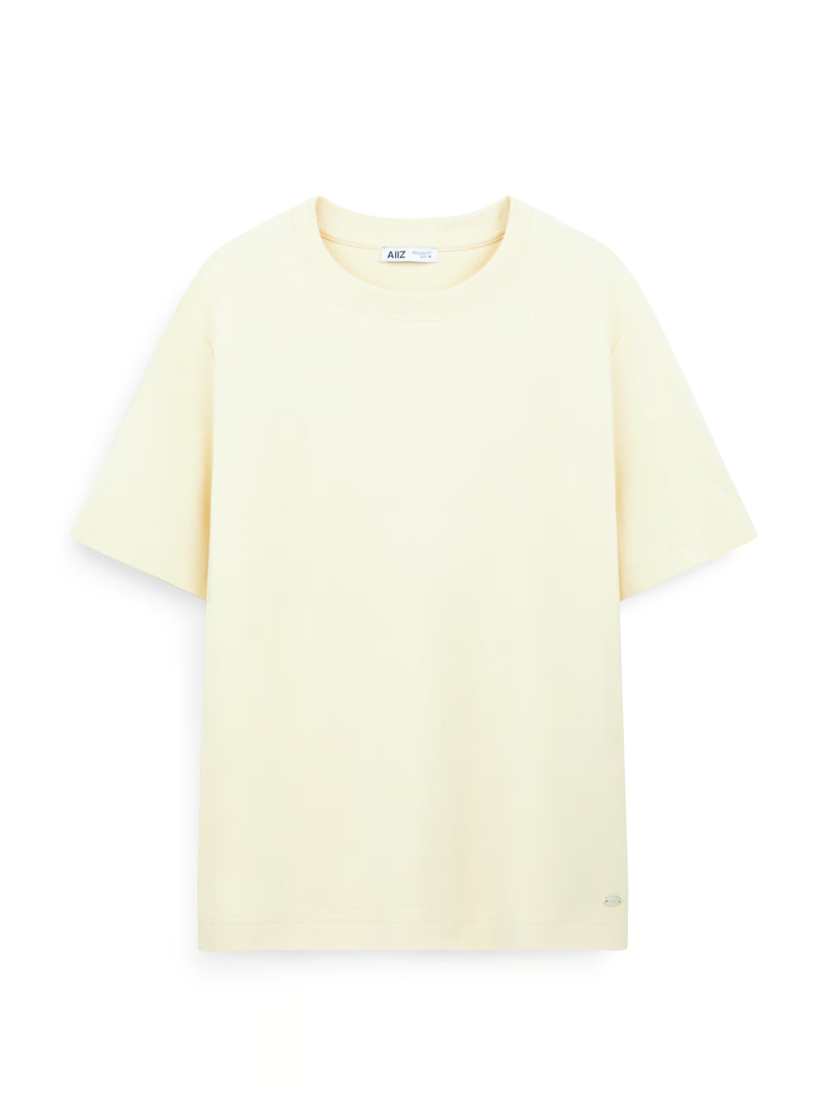 AIIZ Women's Regular T-Shirt (Light Yellow / S)