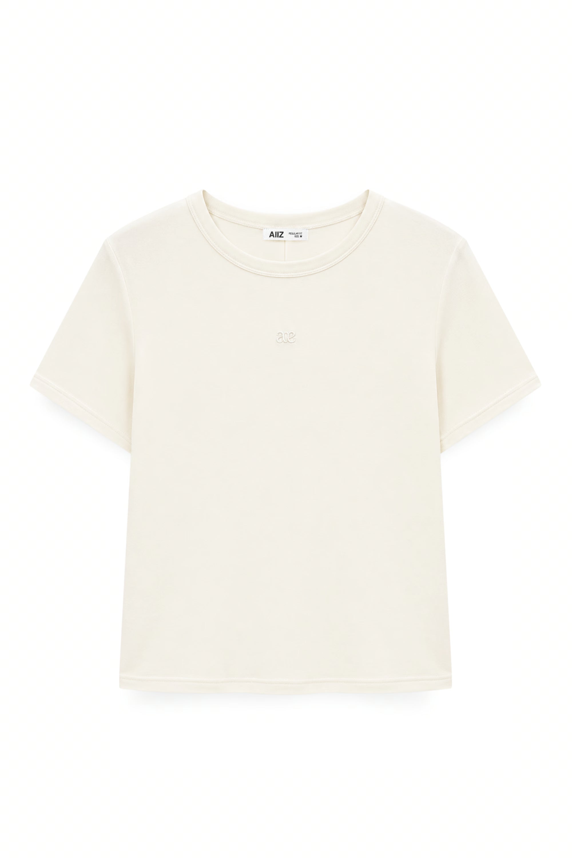 AIIZ Women's Soft Sheer Shorts Sleeves T-Shirt (OFF WHITE / S)