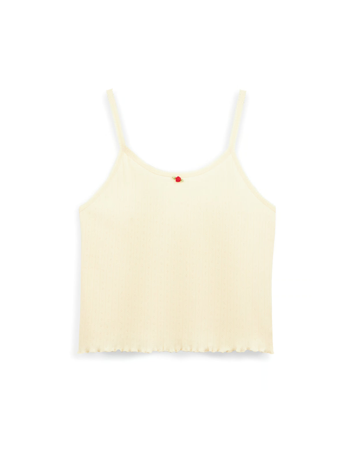 AIIZ (a.moment) Pointelle Strappy Top (Light Yellow / XS)