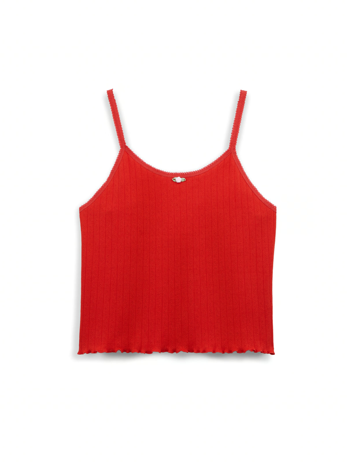 AIIZ (a.moment) Pointelle Strappy Top (Red / XS)