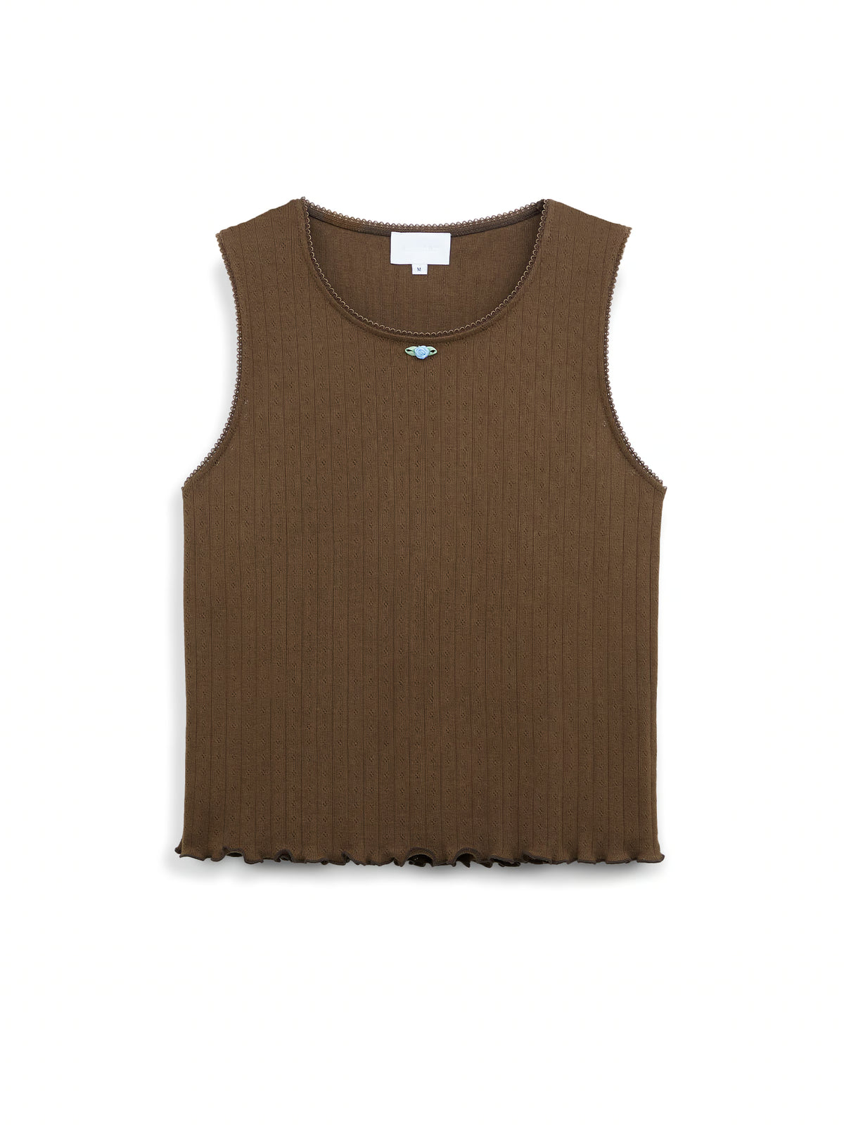 AIIZ (a.moment) Pointelle Sleeveless Top (Dark Brown / XS)