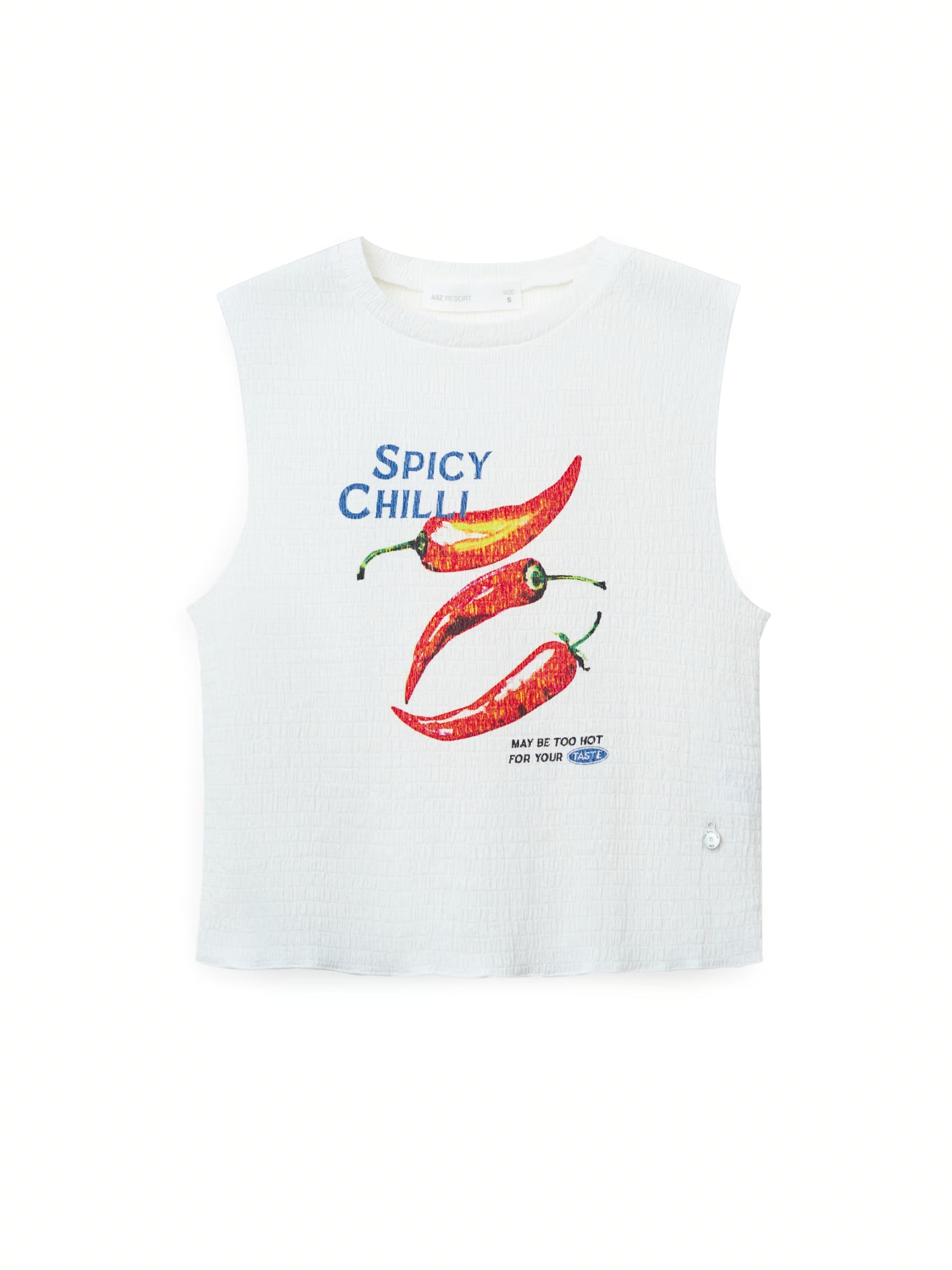 AIIZ Women's Crinkle Top with Graphic (OFF WHITE / S)
