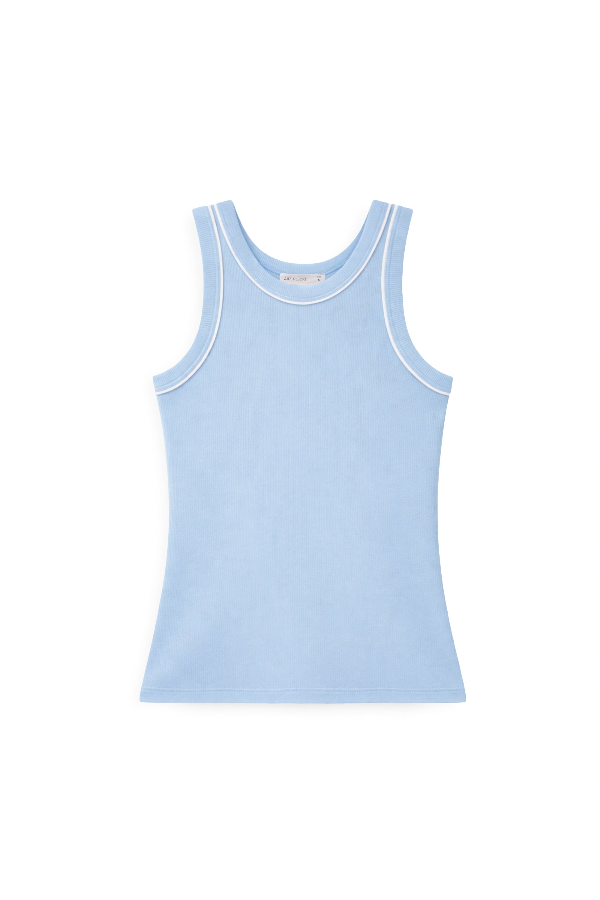 AIIZ Women's Tipping Rib Tank Top (Blue / S)