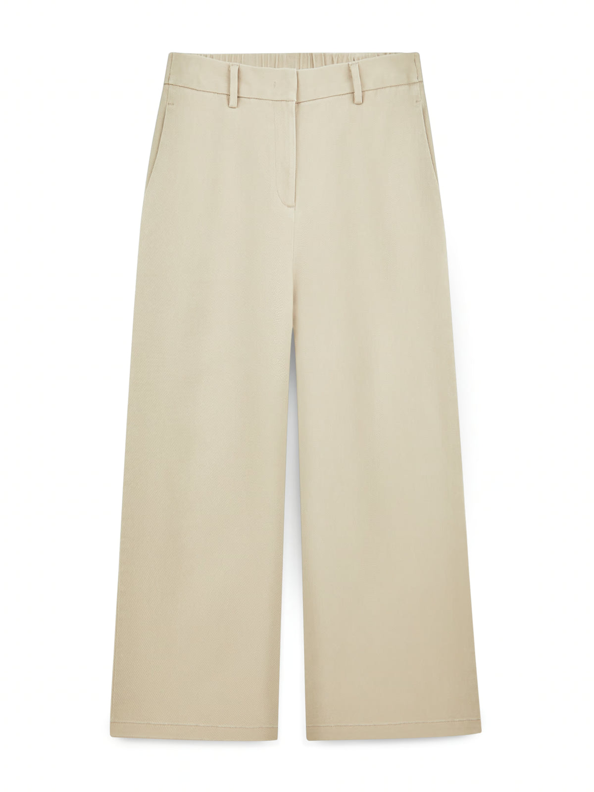 AIIZ Women's Elastic Waist Straight Pants (Beige / S)