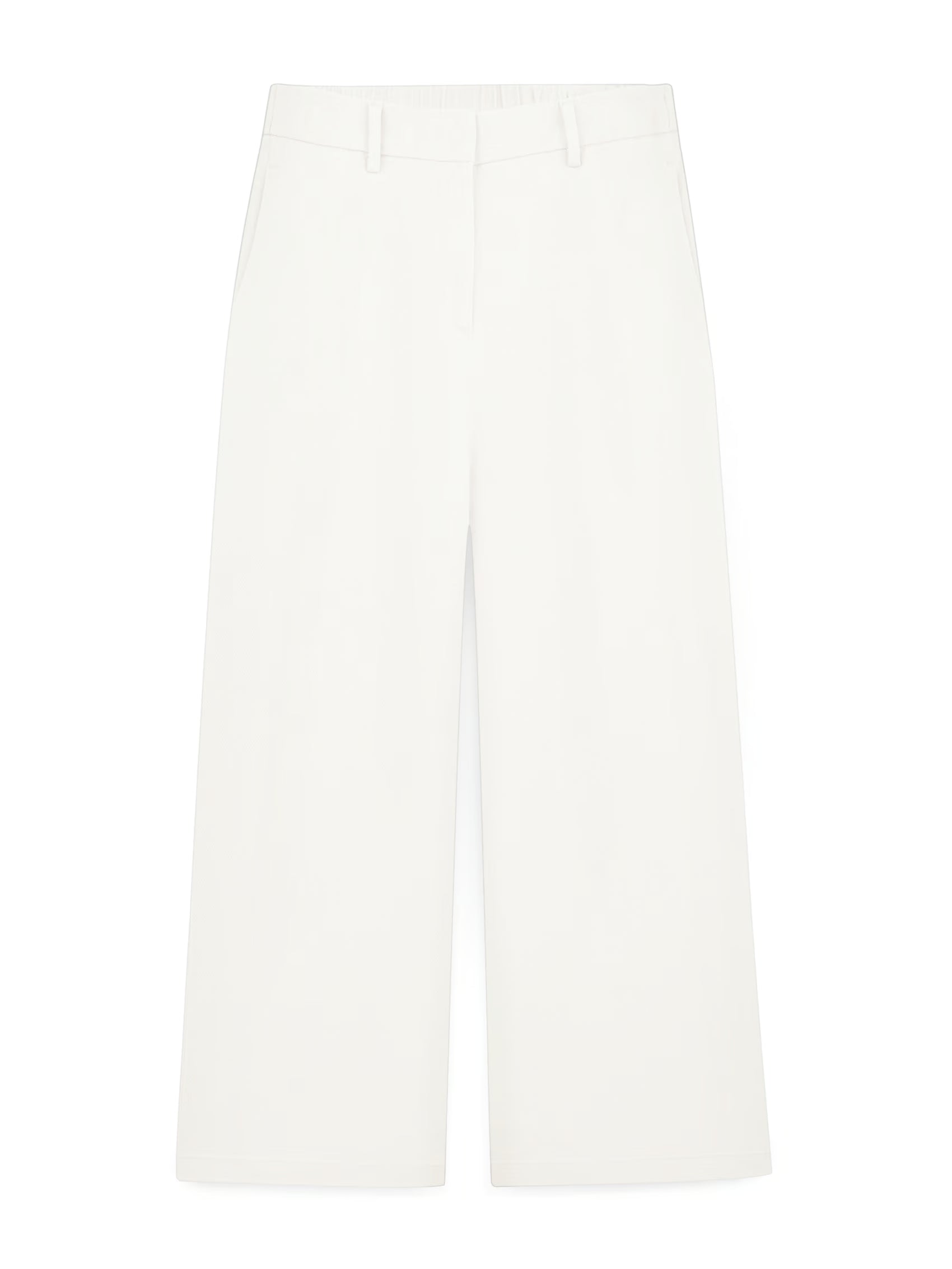 AIIZ Women's Elastic Waist Straight Pants (OFF WHITE / S)