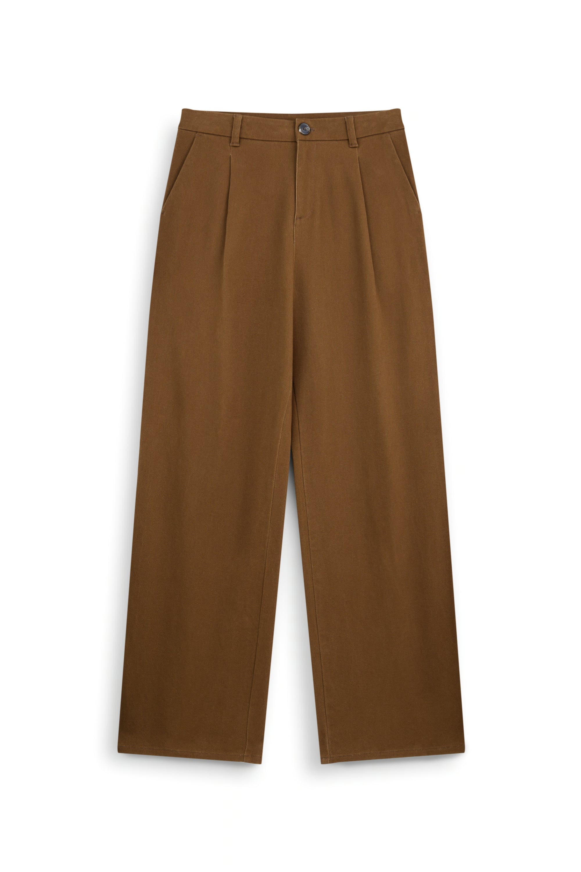 AIIZ Women's Pleated Straight Leg Pants (Brown / 25)