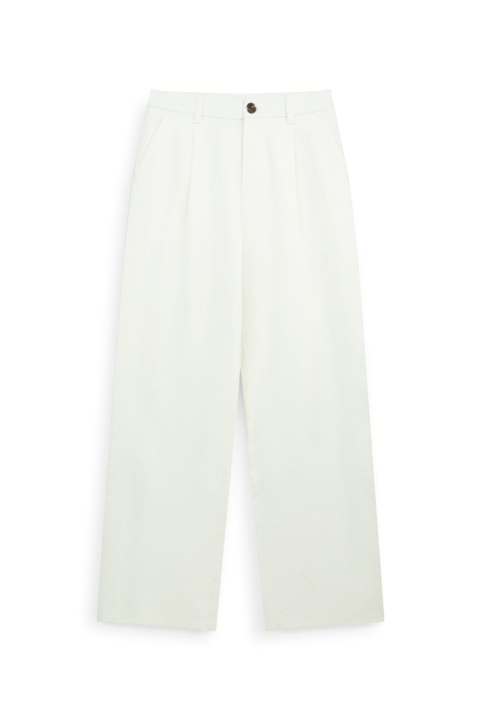 AIIZ Women's Pleated Straight Leg Pants (OFF WHITE / 25)