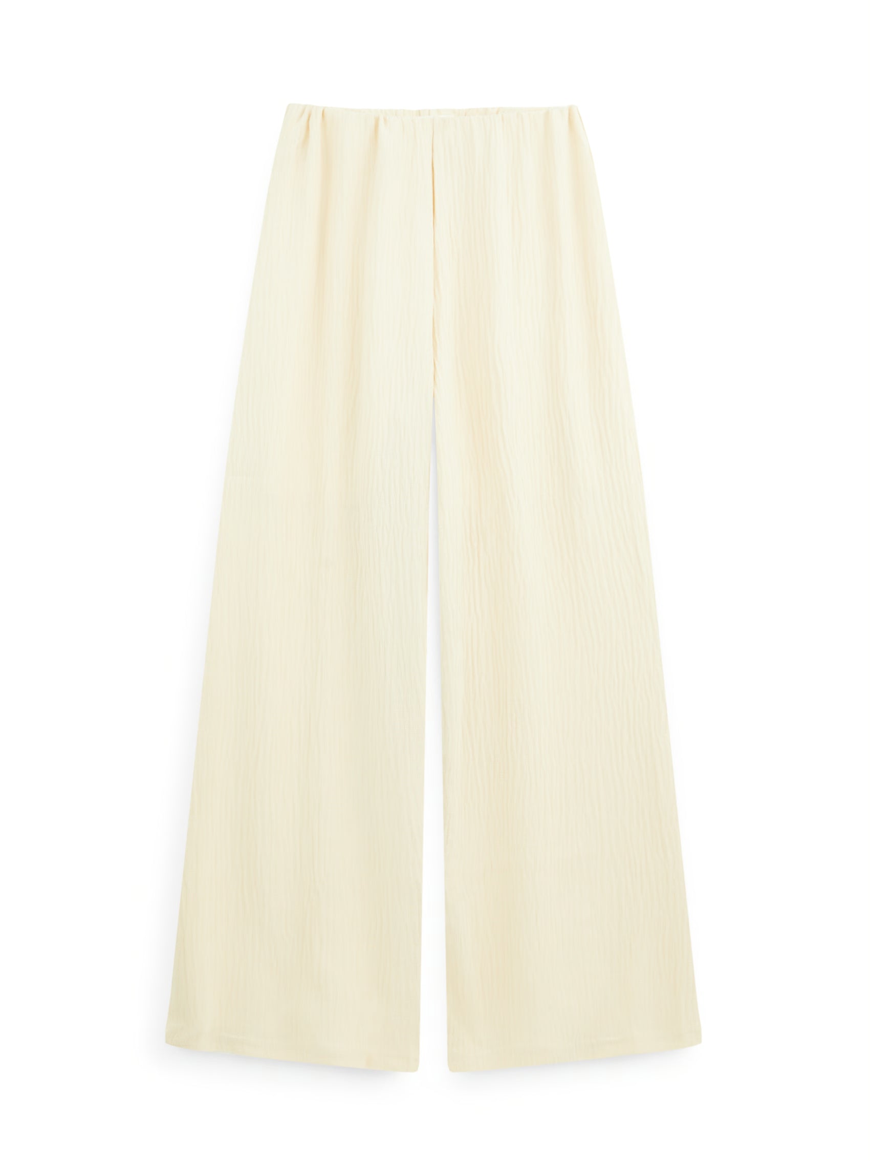 AIIZ Women's Crinkle Texture Easy Pants (LT BEIGE / S)