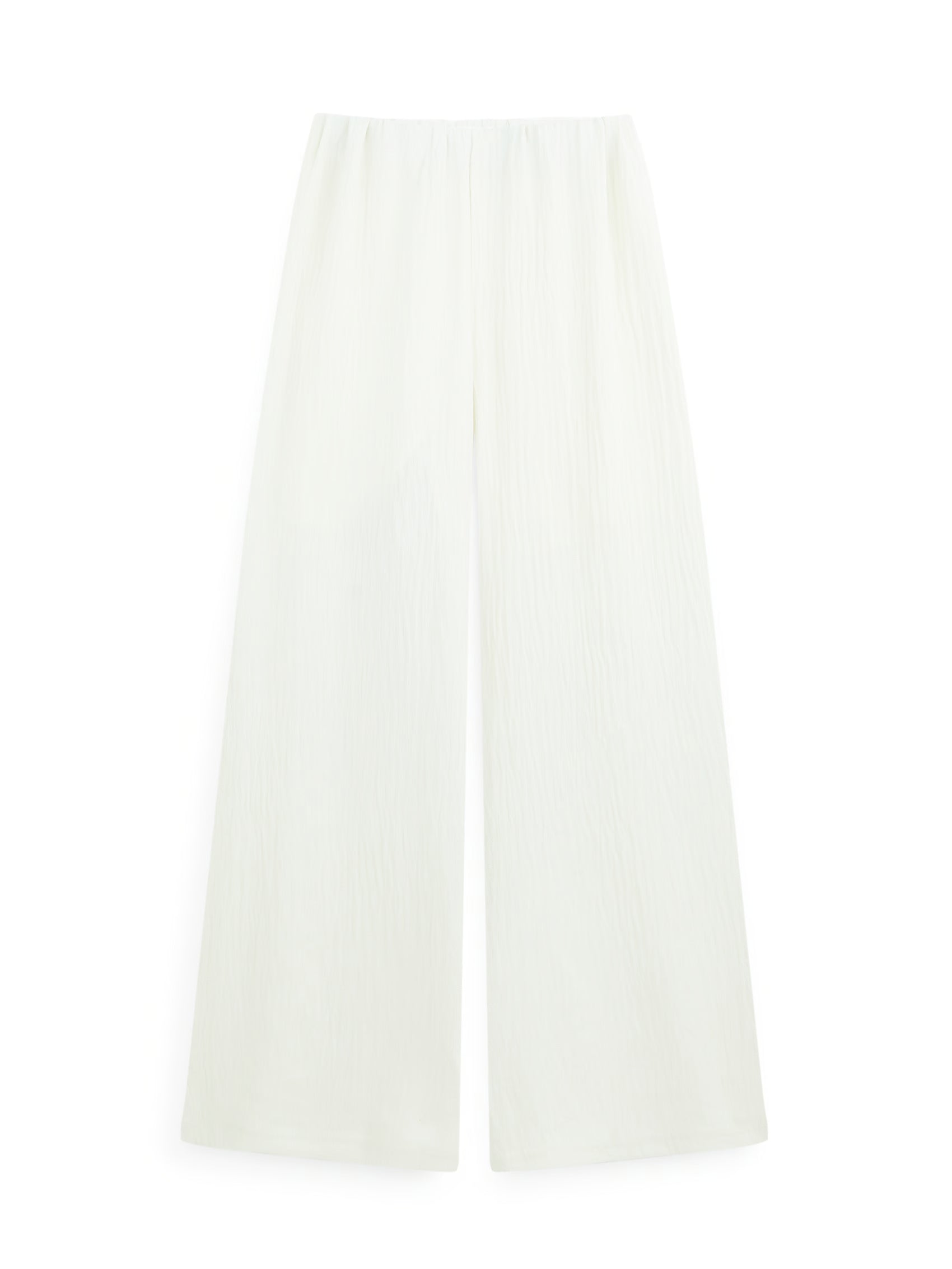 AIIZ Women's Crinkle Texture Easy Pants (OFF WHITE / S)