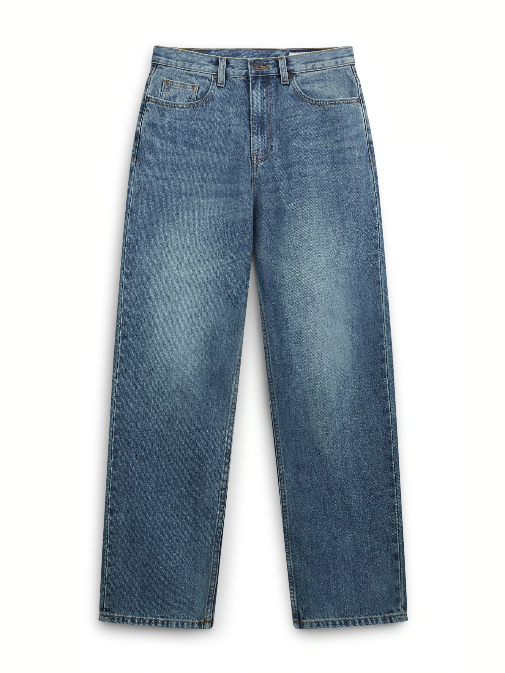 AIIZ Women's Denim Pants Relaxed Mid Rise