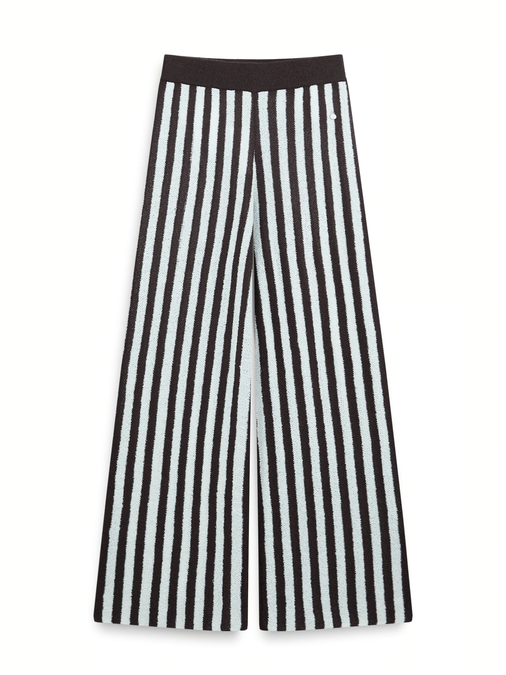 AIIZ Women's Striped Knitted Pants (Dark Brown / S)