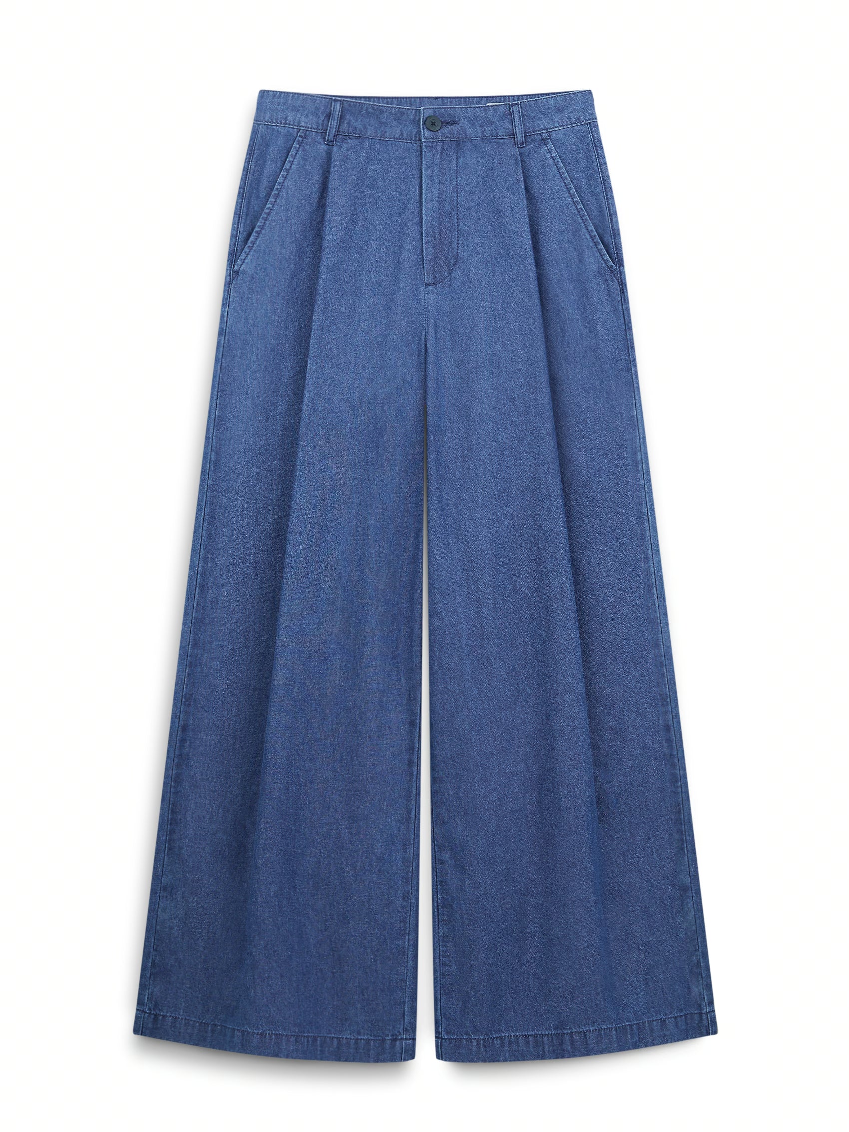 AIIZ Women's High Waist Wide Leg Jeans (Dark Blue / 25)