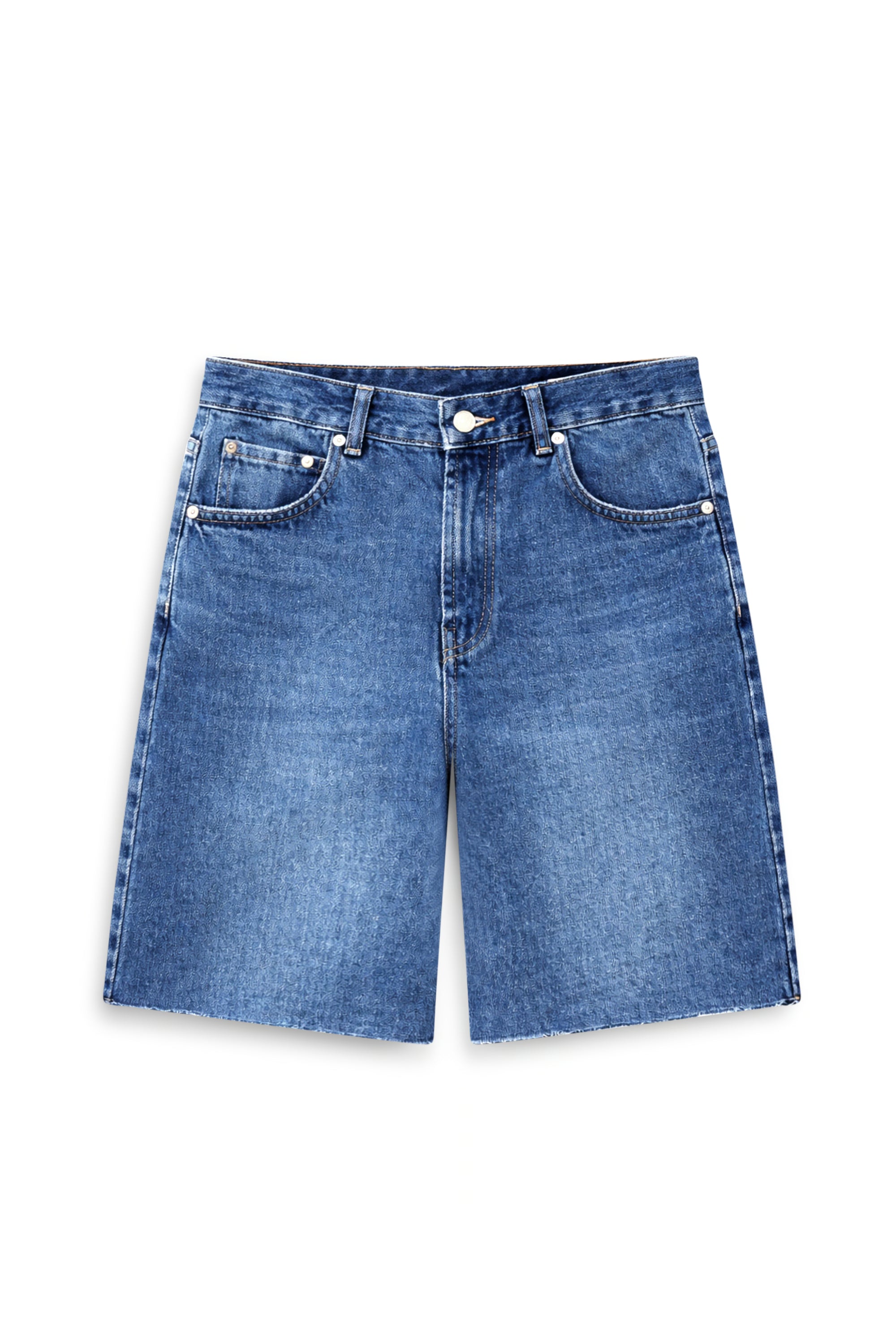 AIIZ Women’s Denim Bermuda Shorts Boyfriend-100% Cotton