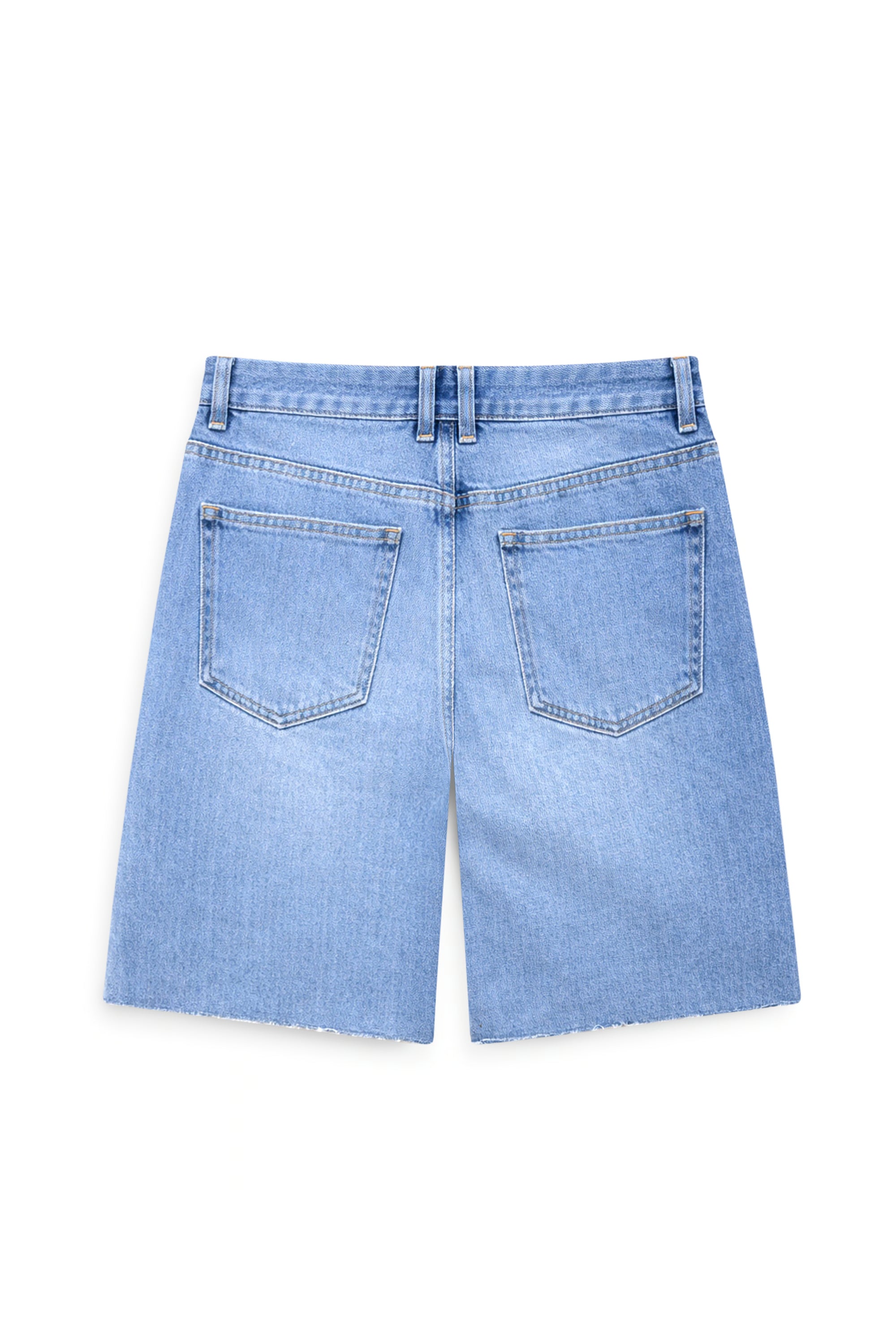 AIIZ Women’s Denim Bermuda Shorts Boyfriend-100% Cotton