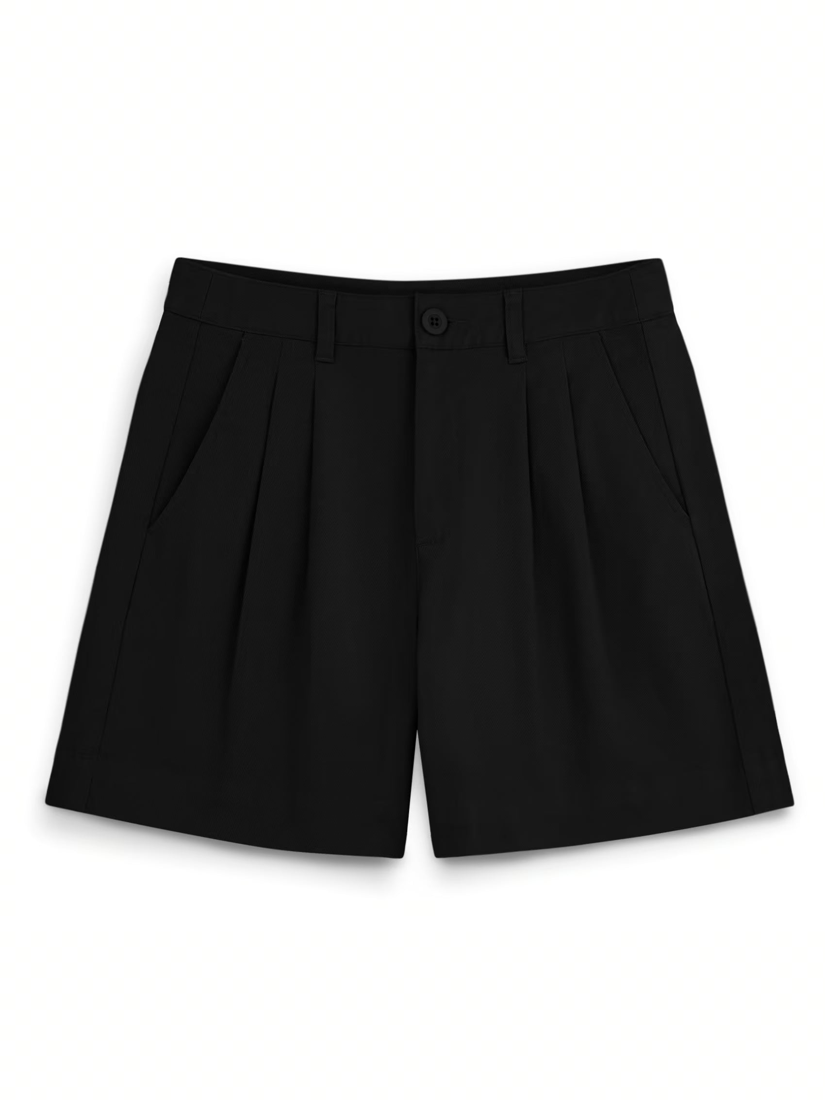 AIIZ Women's High-Waisted Pleated Shorts (Black / 25)
