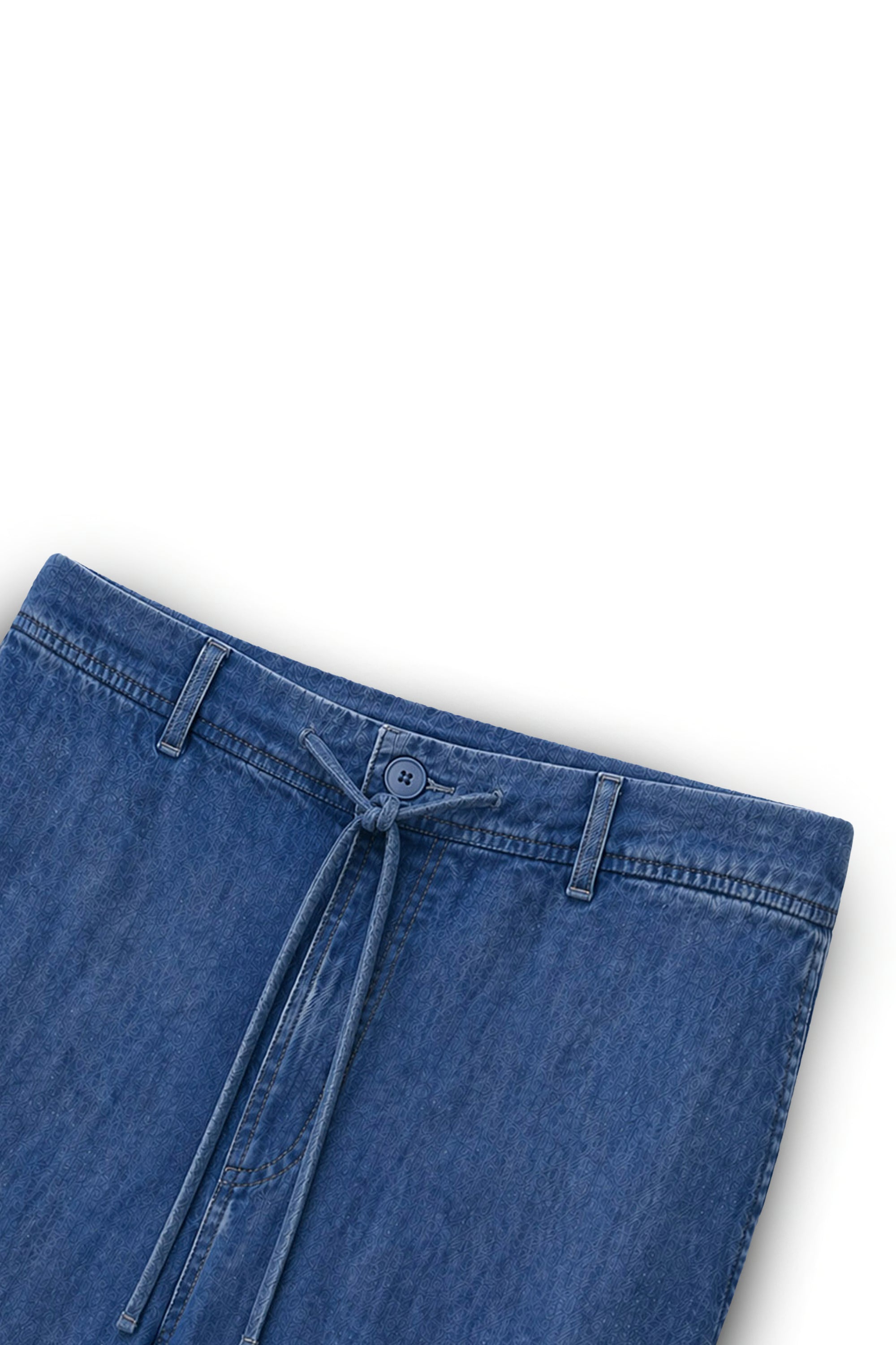 AIIZ Women’s Denim Shorts Drawstring Relaxed- 100% Cotton