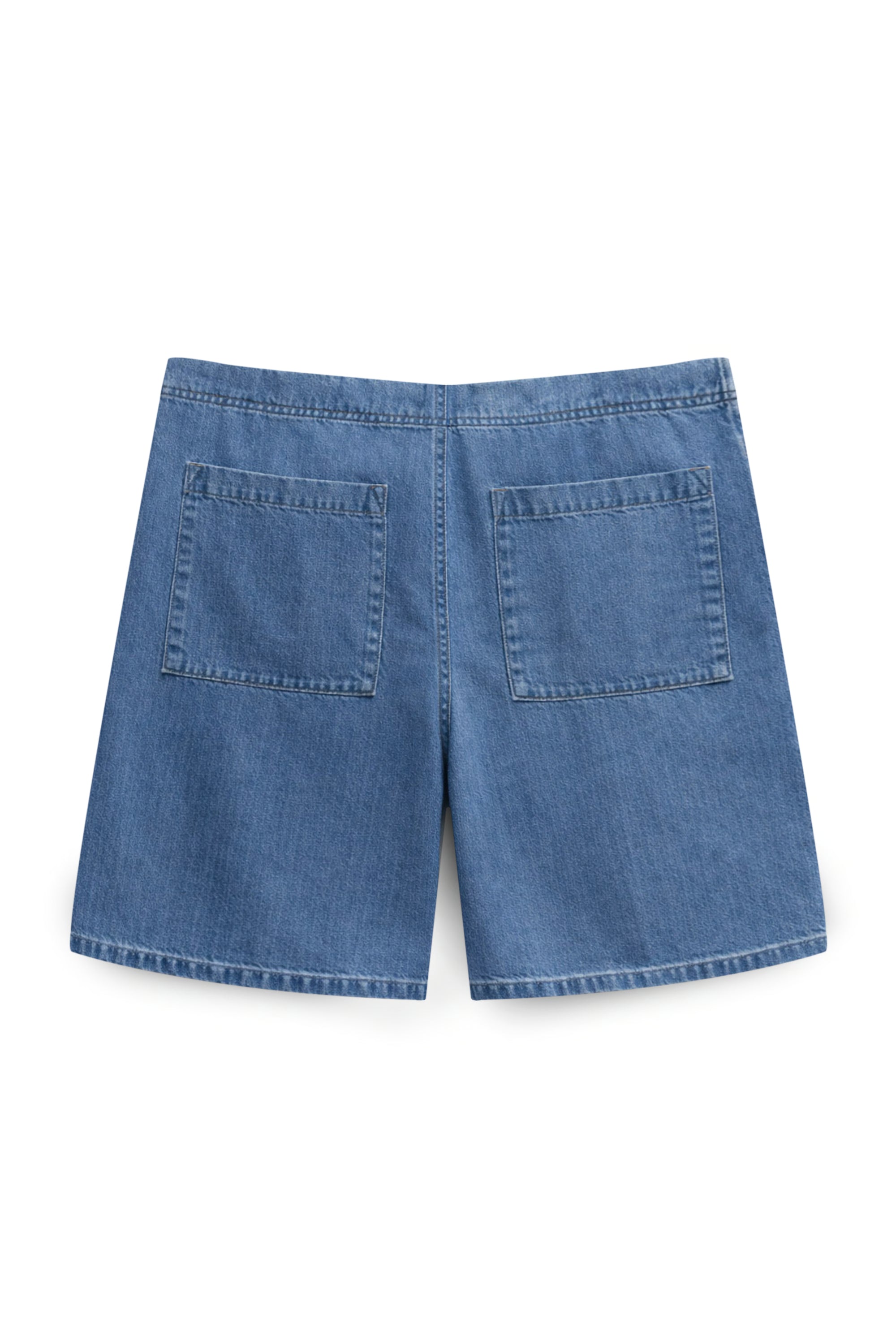 AIIZ Women’s Denim Shorts Drawstring Relaxed- 100% Cotton