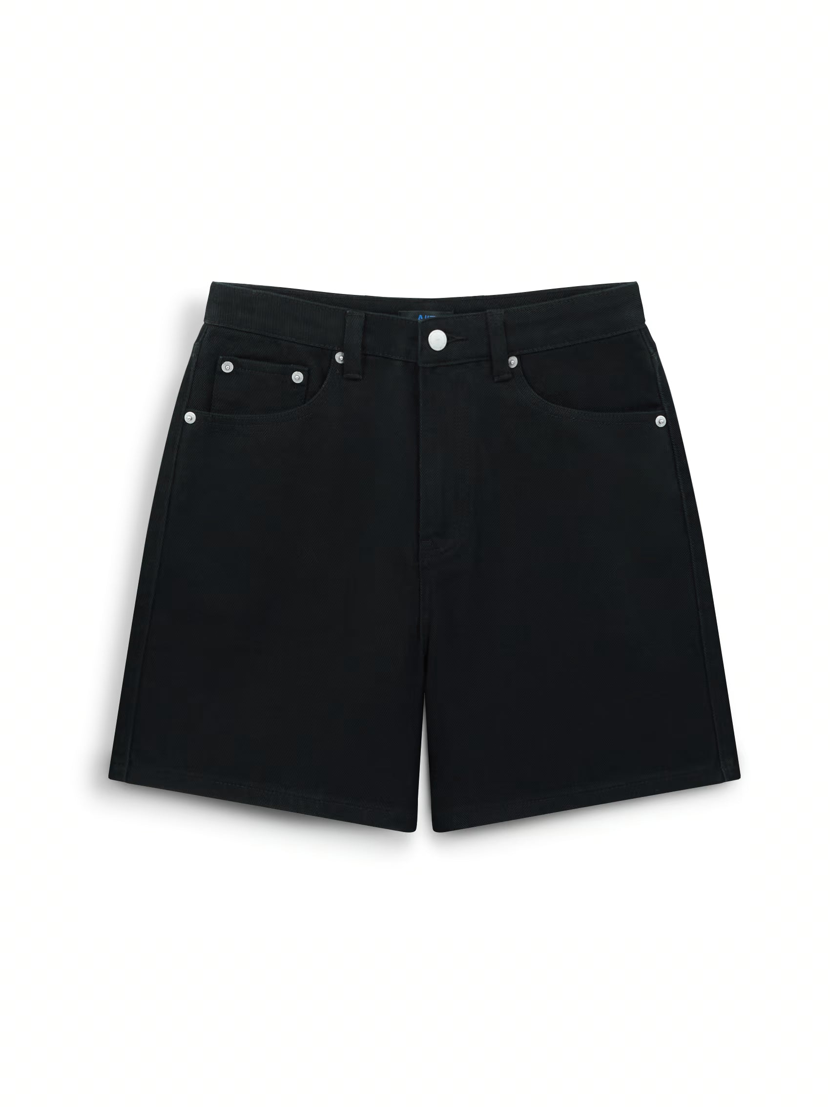 AIIZ Women's High Waist Shorts Denim (Black / 25)