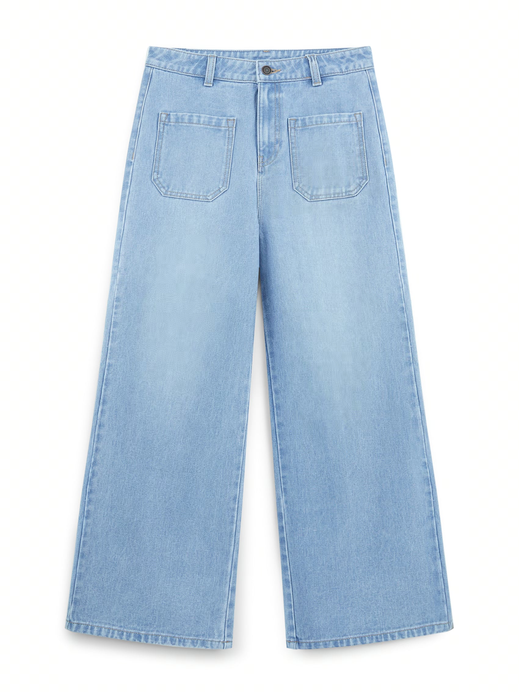 AIIZ Women's Denim Pants Culotte High Rise