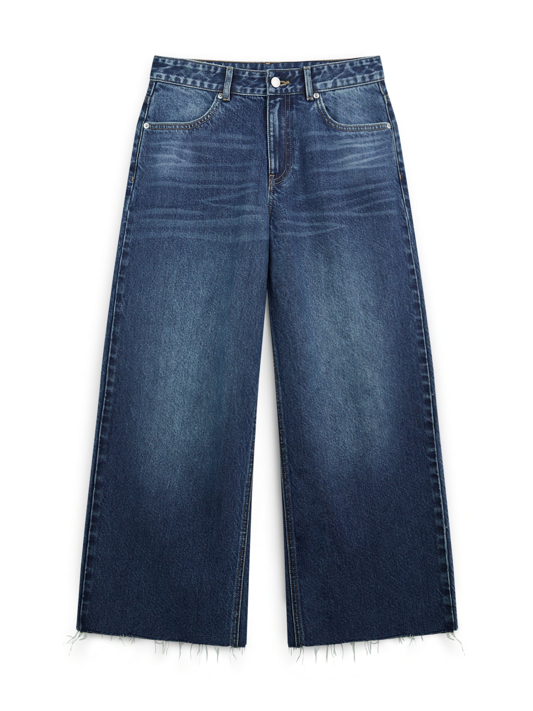AIIZ Women's Mid Waist Culotte Denim