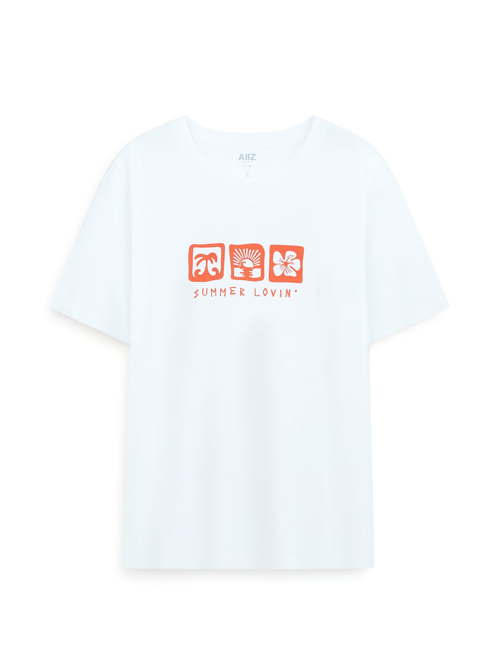 AIIZ Women's Vacation Time Graphic T-Shirt (White / S)