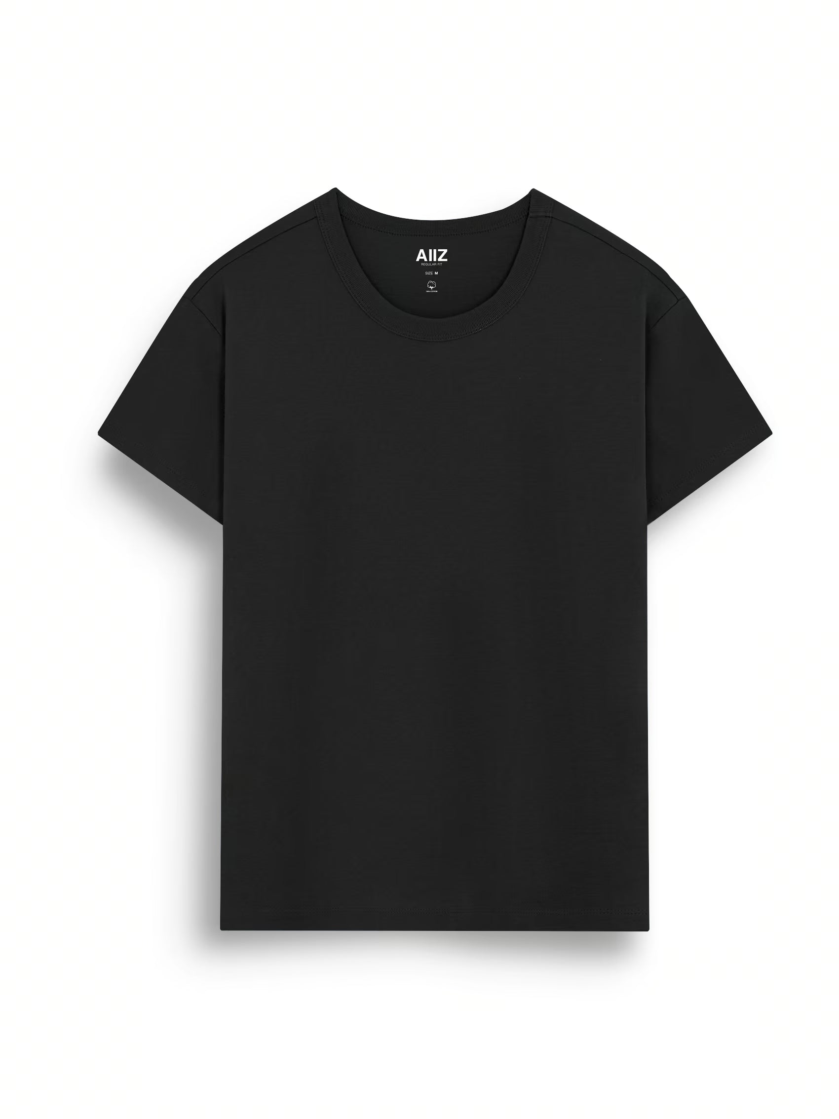 AIIZ Women's Round Neck T-Shirt (Black / S)