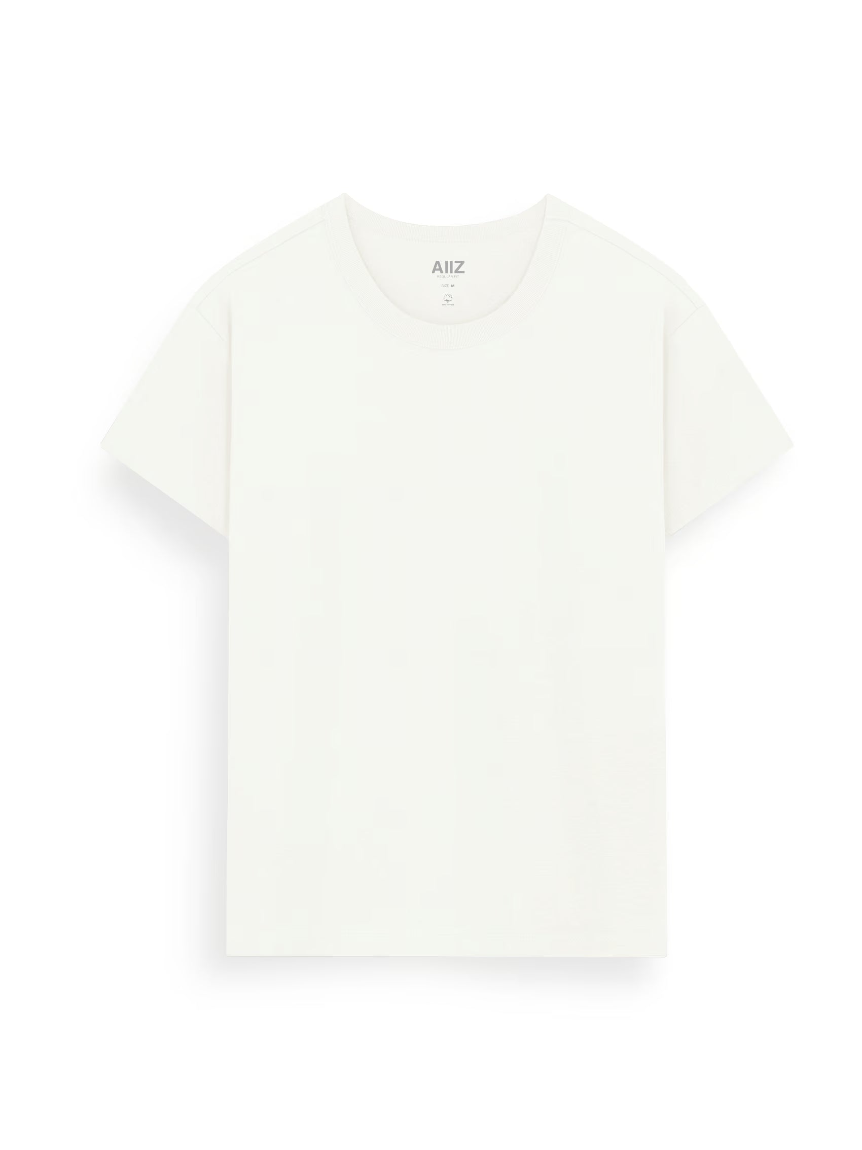 AIIZ Women's Round Neck T-Shirt (OFF WHITE / S)