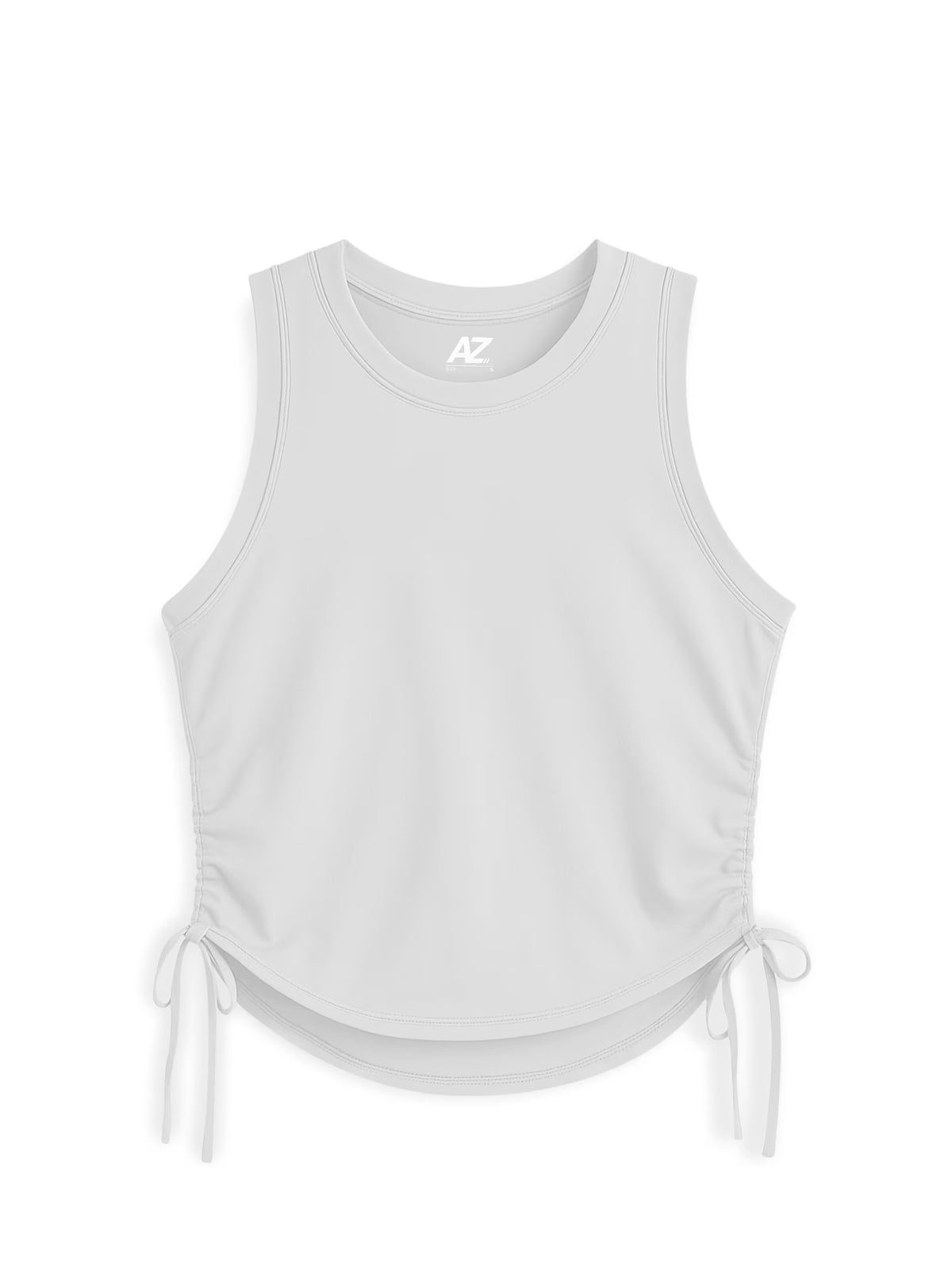 AIIZ Women's Drawstring Detail Sleeveless Top (Grey / S)
