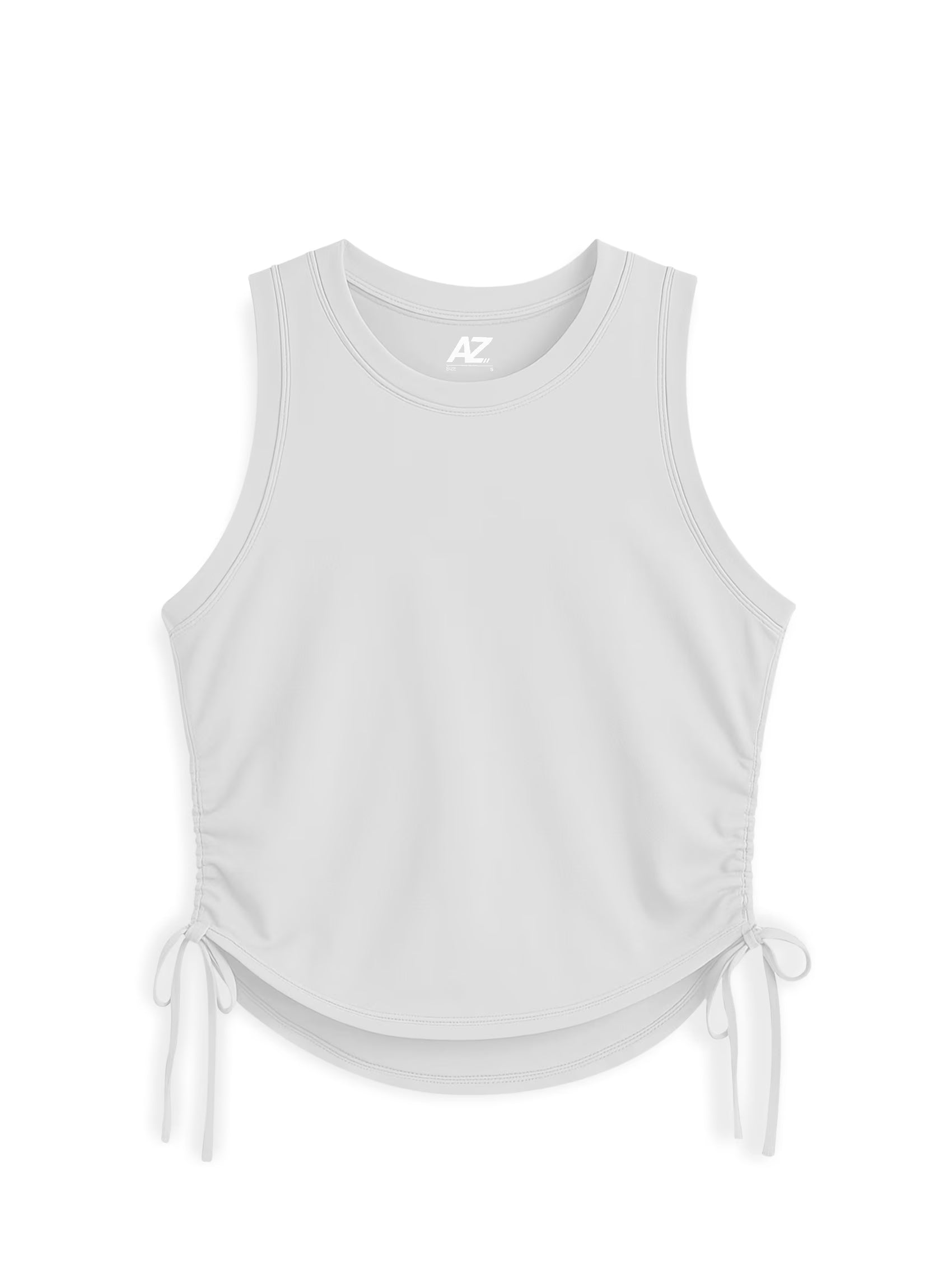 AIIZ Women's Drawstring Detail Sleeveless Top (Grey / S)