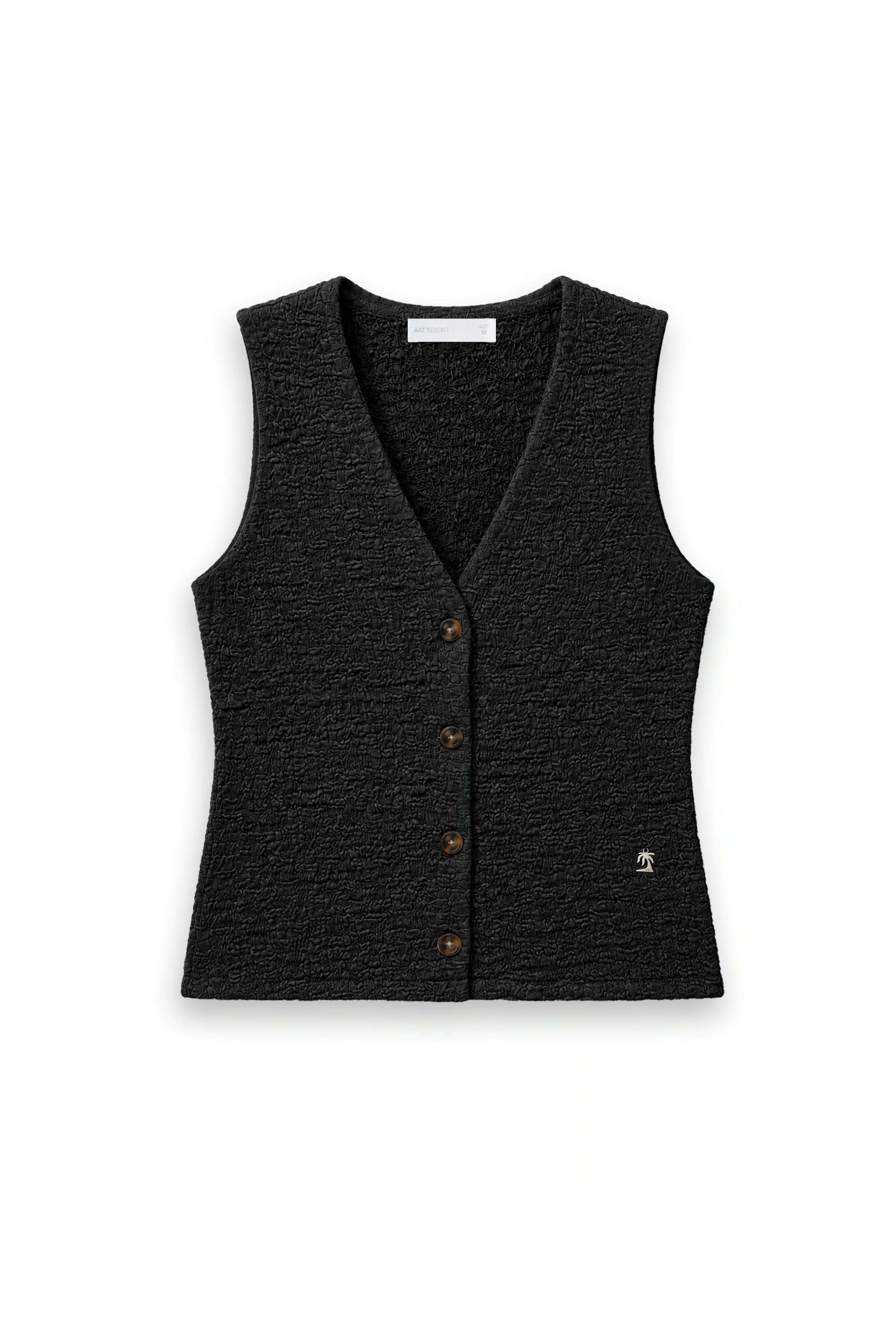 AIIZ Women's Crinkle Vest Top